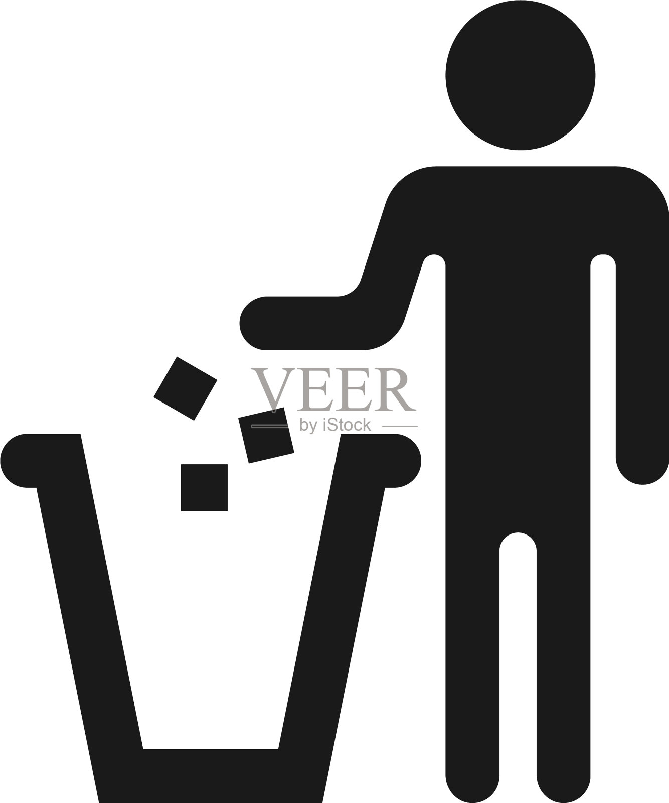 垃圾和男人的图标设计元素图片