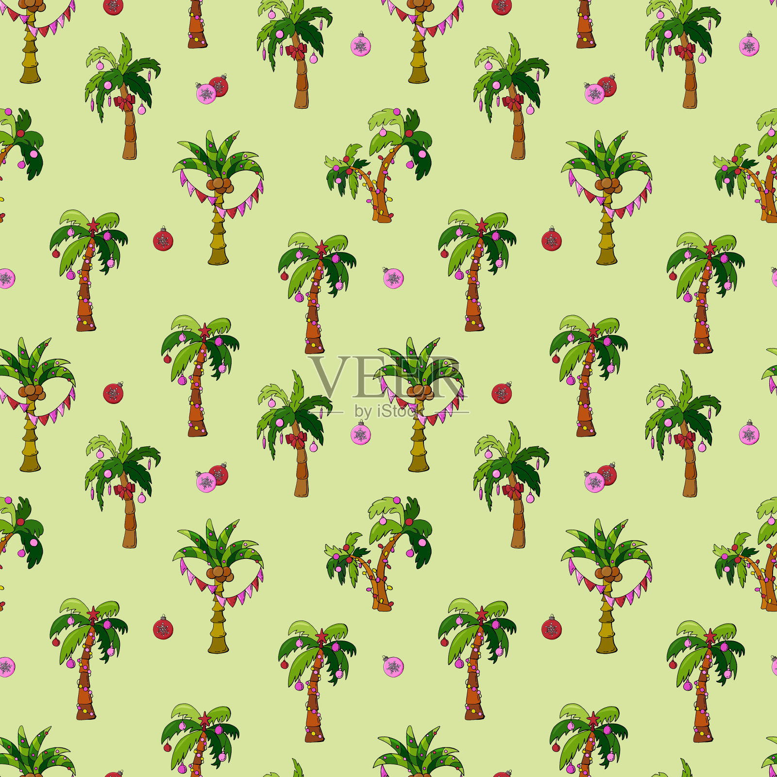 圣诞节无缝模式插画图片素材