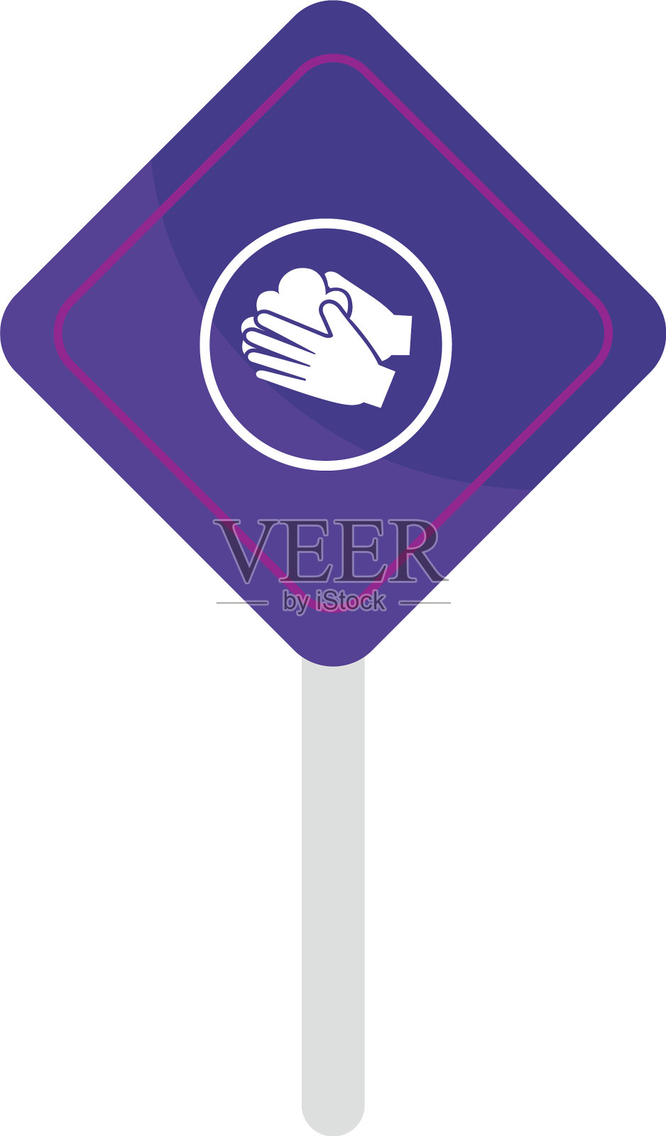 用肥皂洗手的道路标志设计设计元素图片