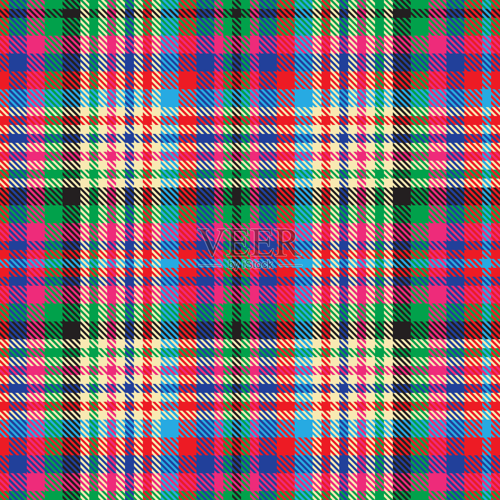 彩虹格子格伦格子纹理无缝插画图片素材