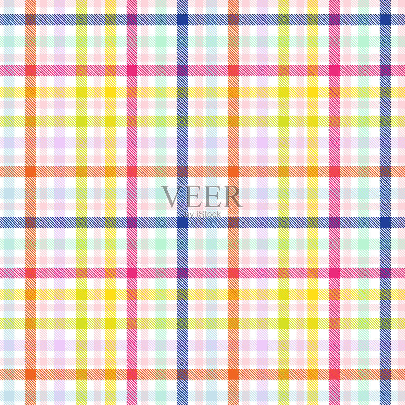 彩虹格子格伦格子纹理无缝插画图片素材