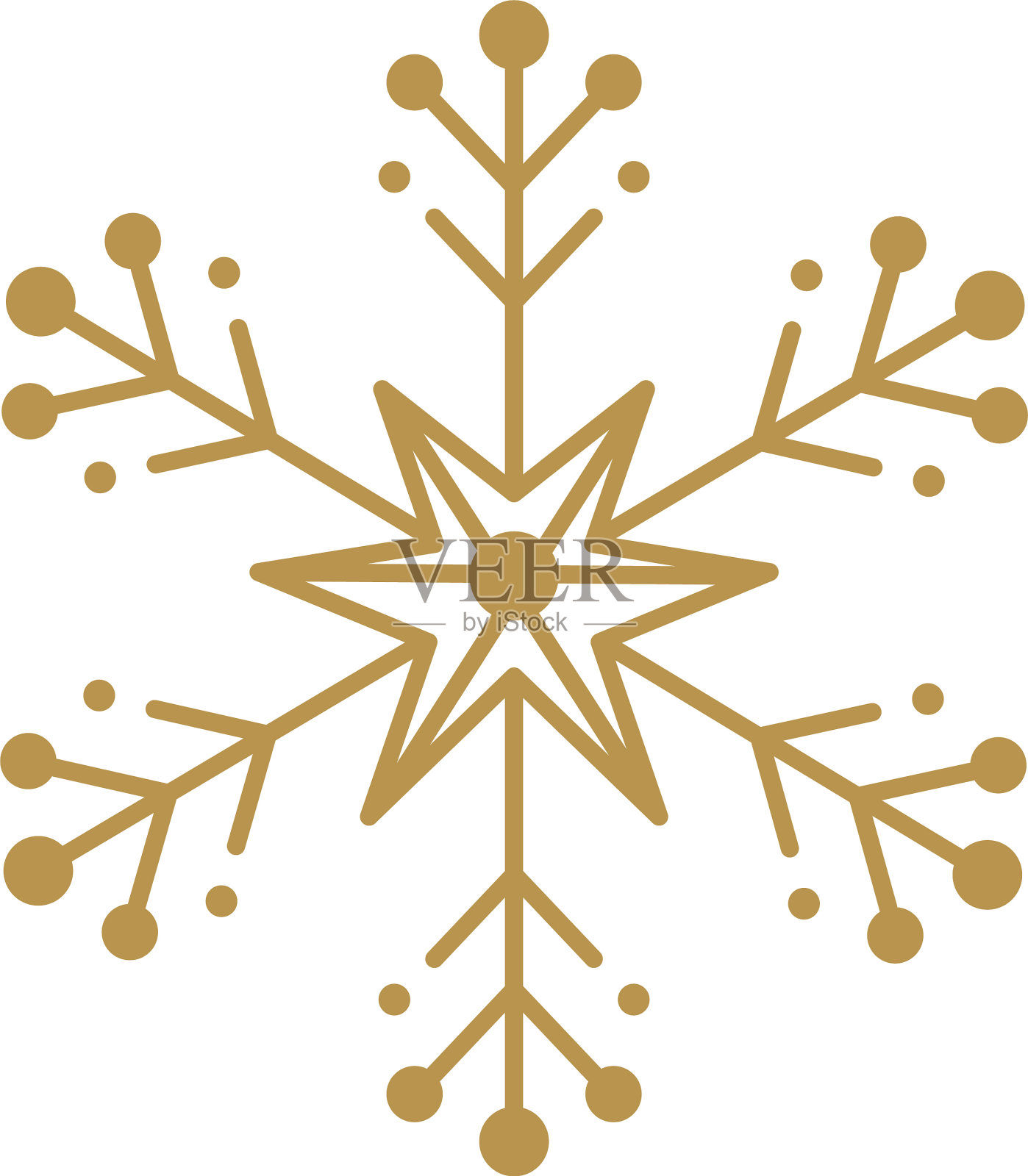 金色雪花图案圣诞快乐设计元素图片