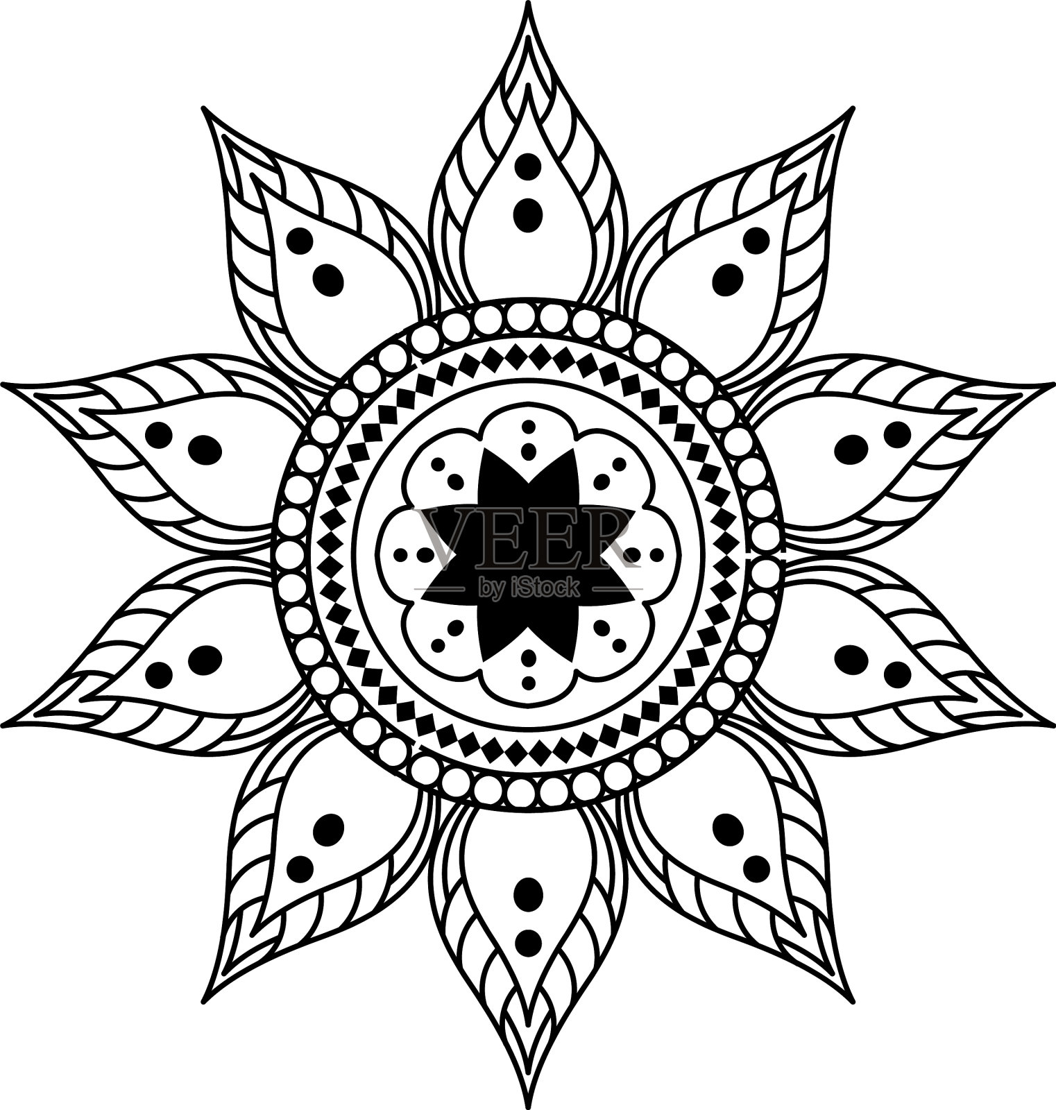 花曼荼罗图标设计设计元素图片