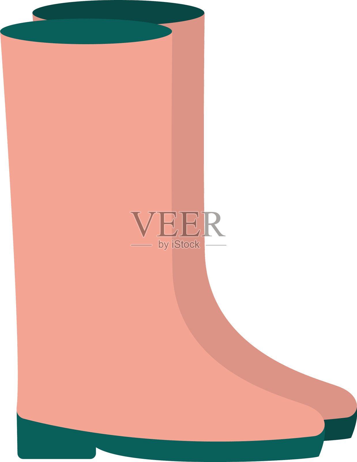 花园靴子平底风格的图标设计插画图片素材