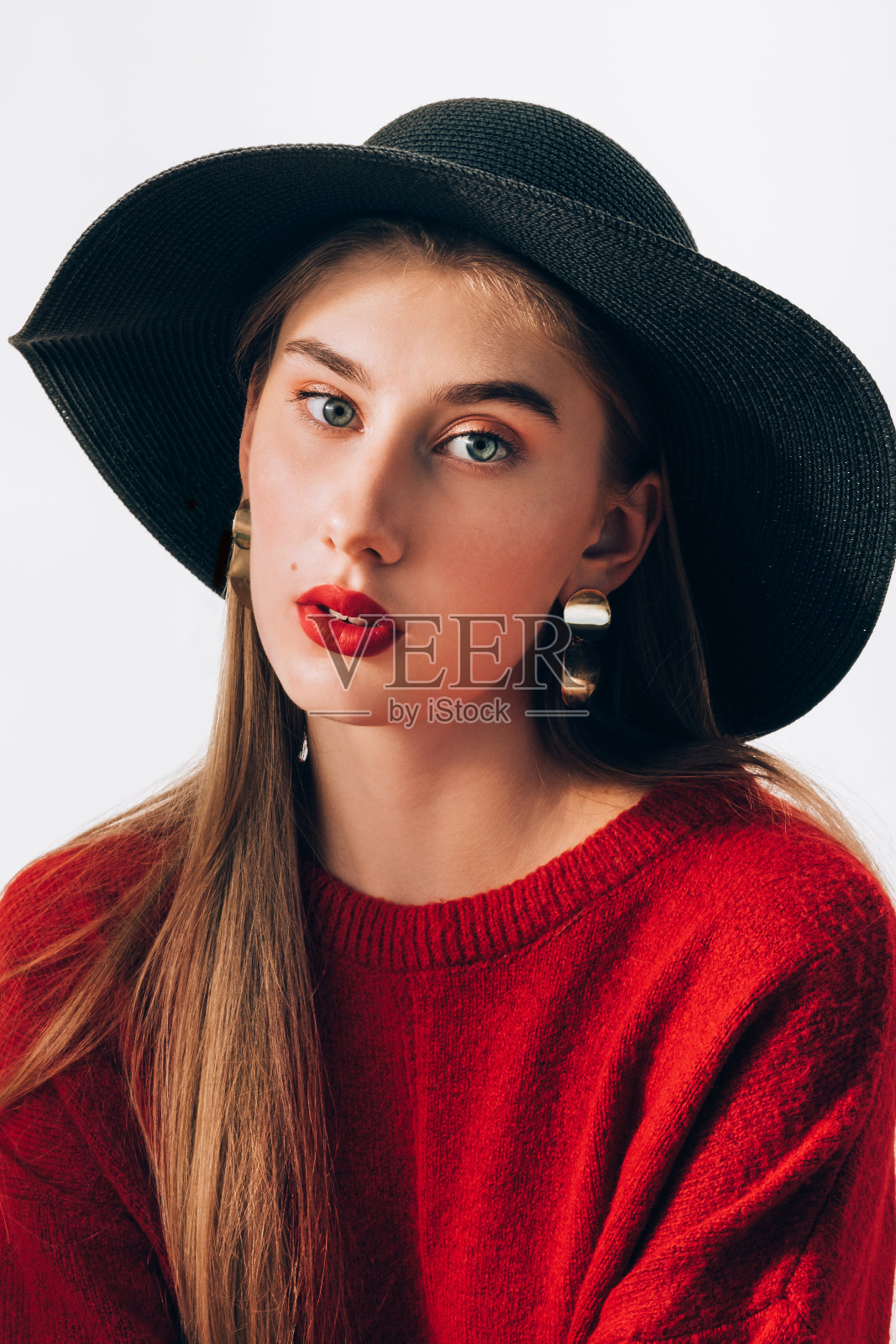 迷人的时尚时尚的女人趋势看潮人照片摄影图片