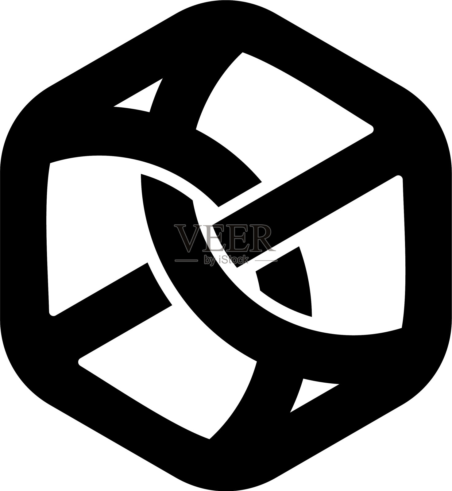 链线六角形设计标志标志图标素材