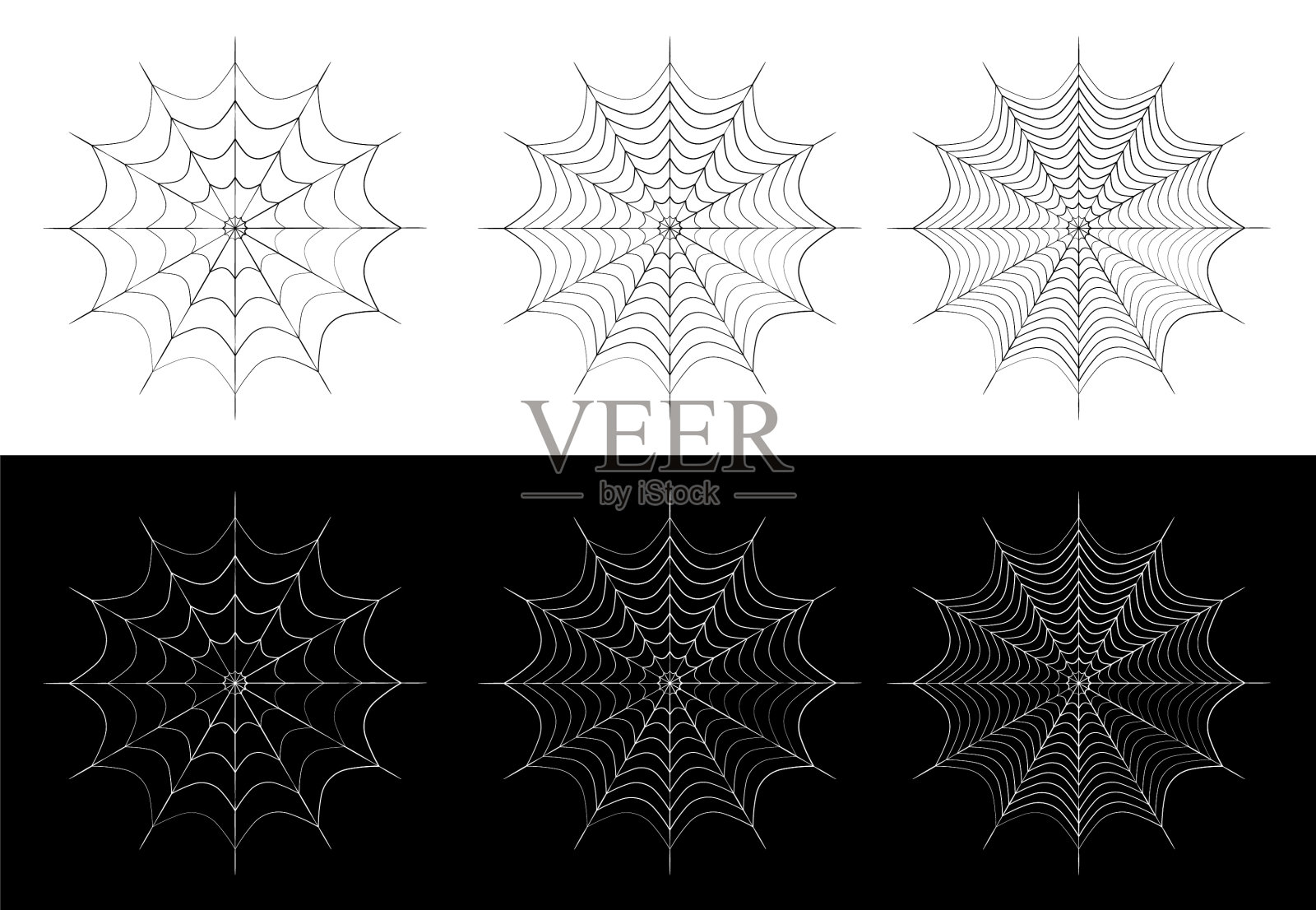 蜘蛛网图标不同密度设计插画图片素材