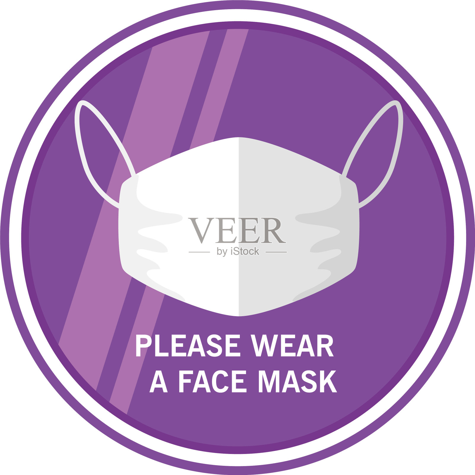 请佩戴口罩详细样式图标插画图片素材