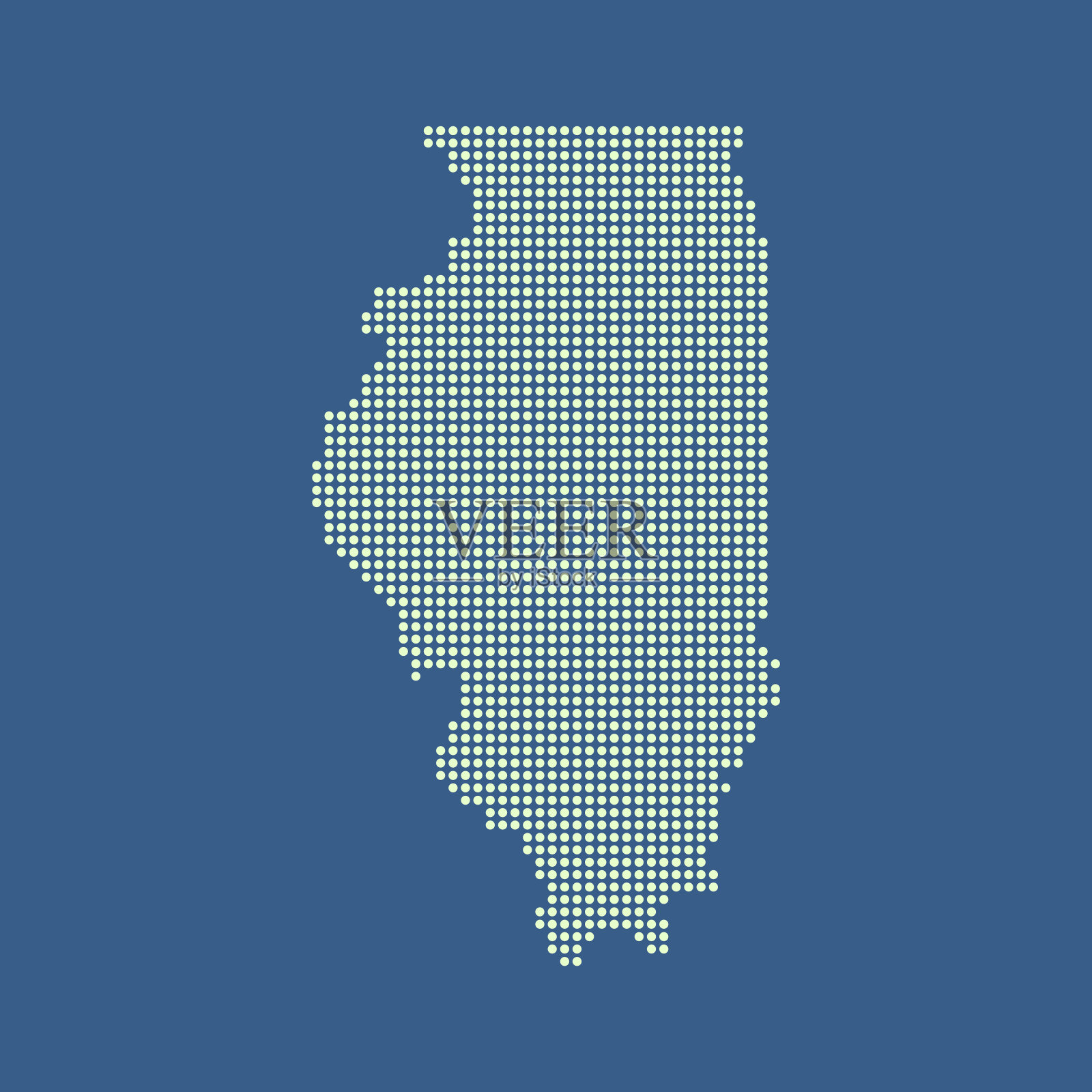 伊利诺斯州地图插画图片素材