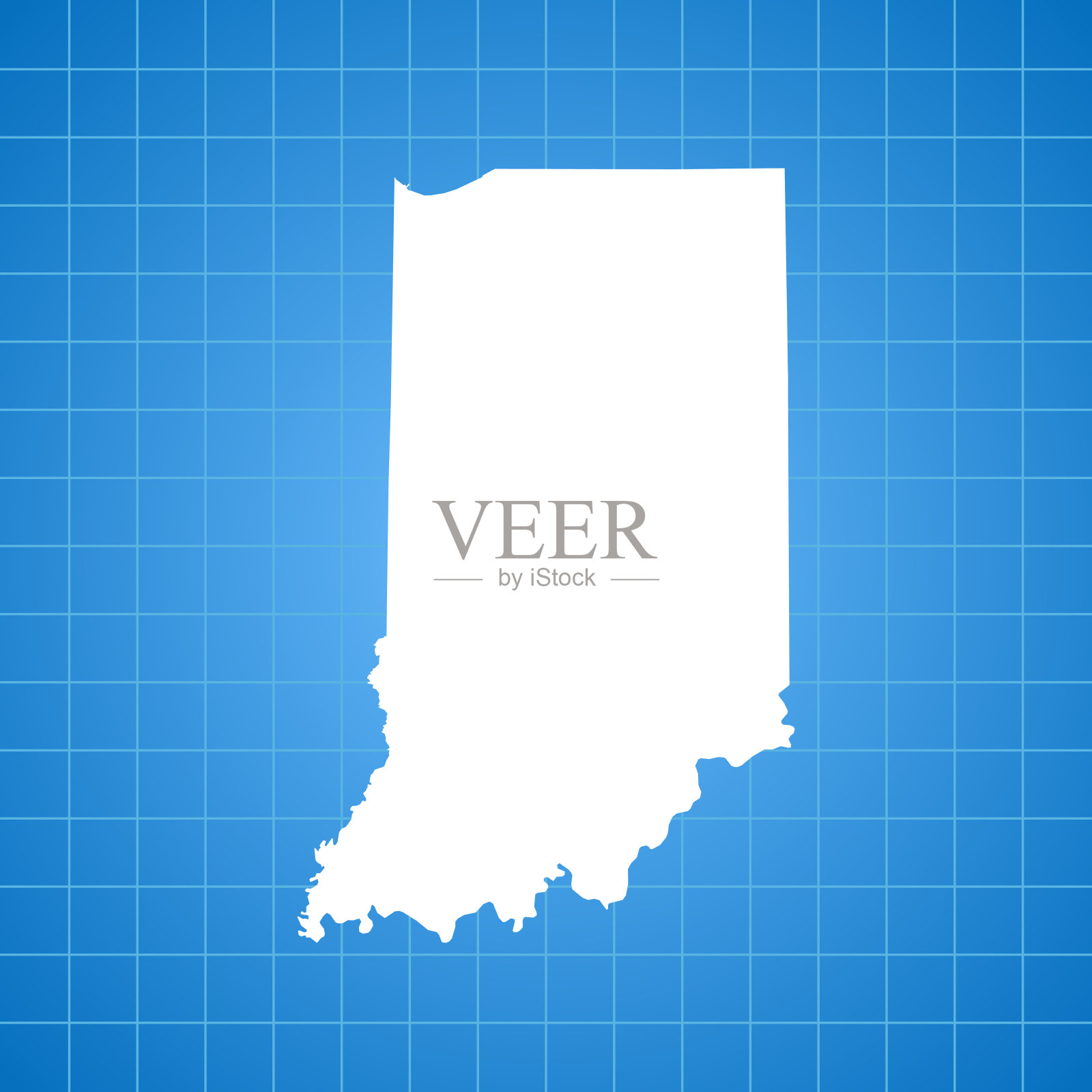 印第安纳州地图插画图片素材