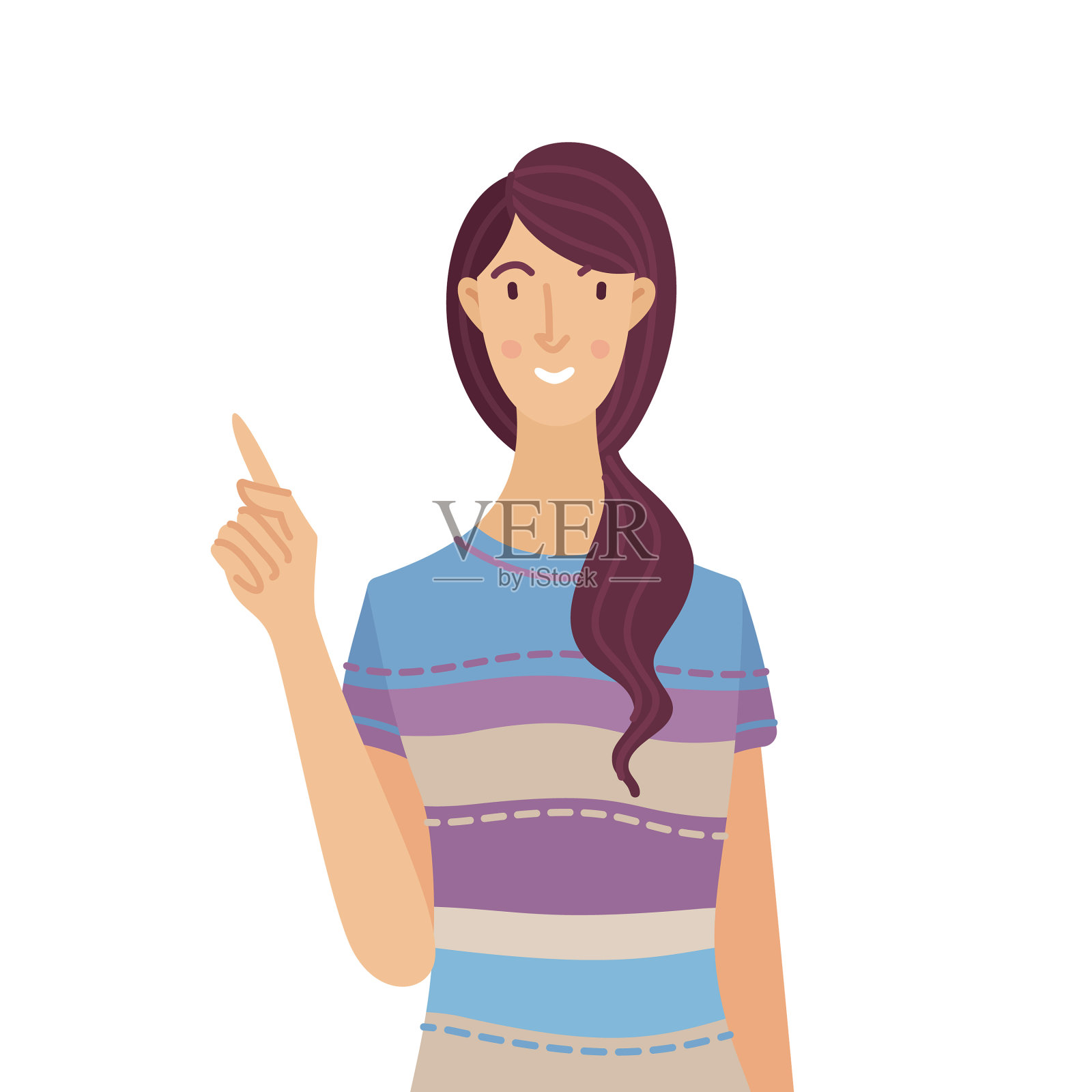 一个年轻的女人插画图片素材