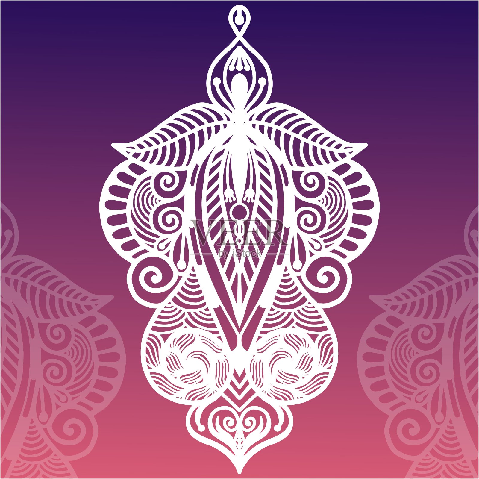 曼荼罗伊斯兰模式背景向量插画图片素材