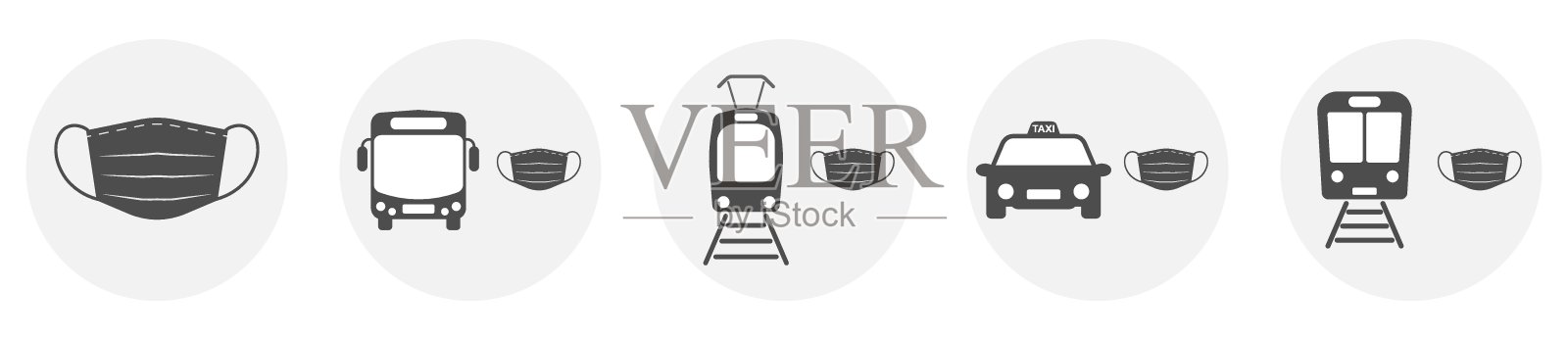 社交距离图标的行为插画图片素材