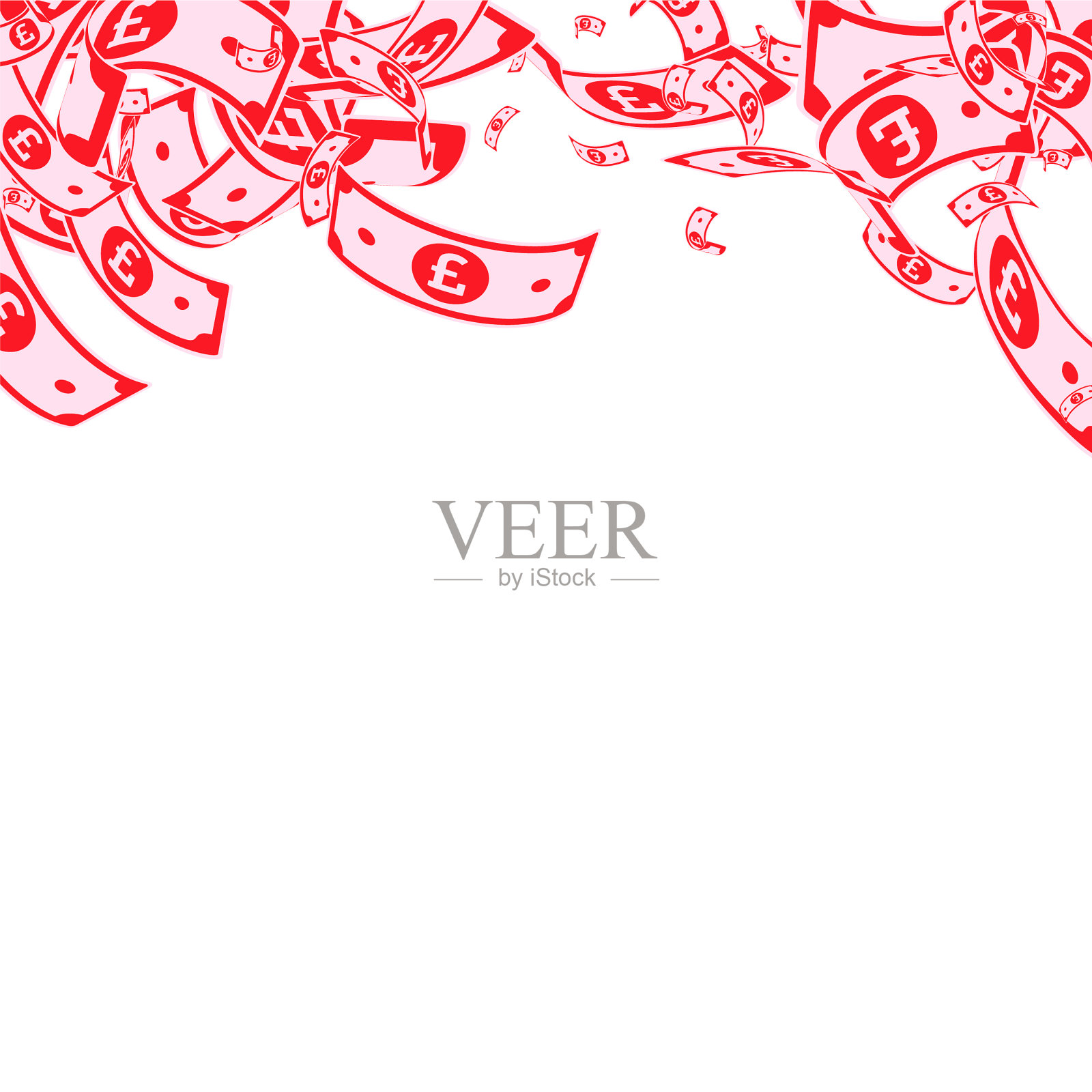 凌乱的英镑纸币落在什插画图片素材