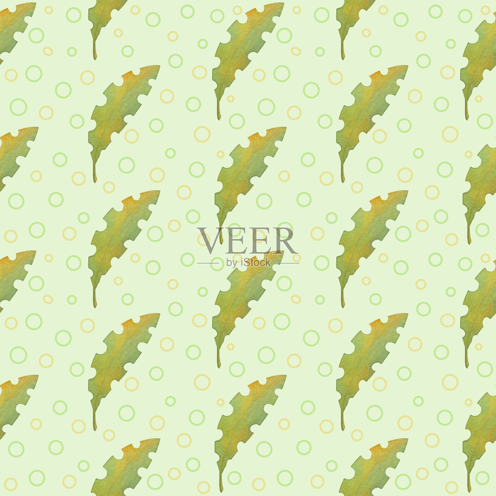 无缝图案的装饰叶子插画图片素材