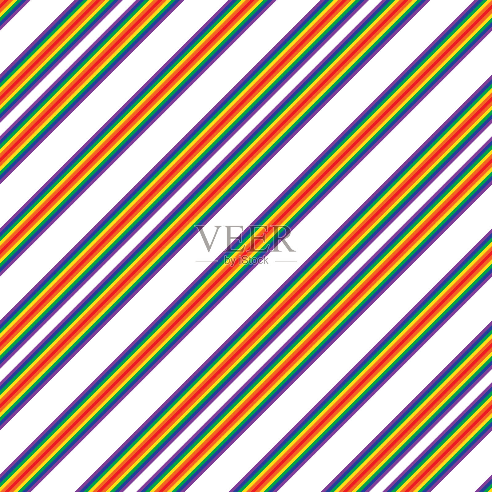 彩虹条纹无缝图案背景中插画图片素材