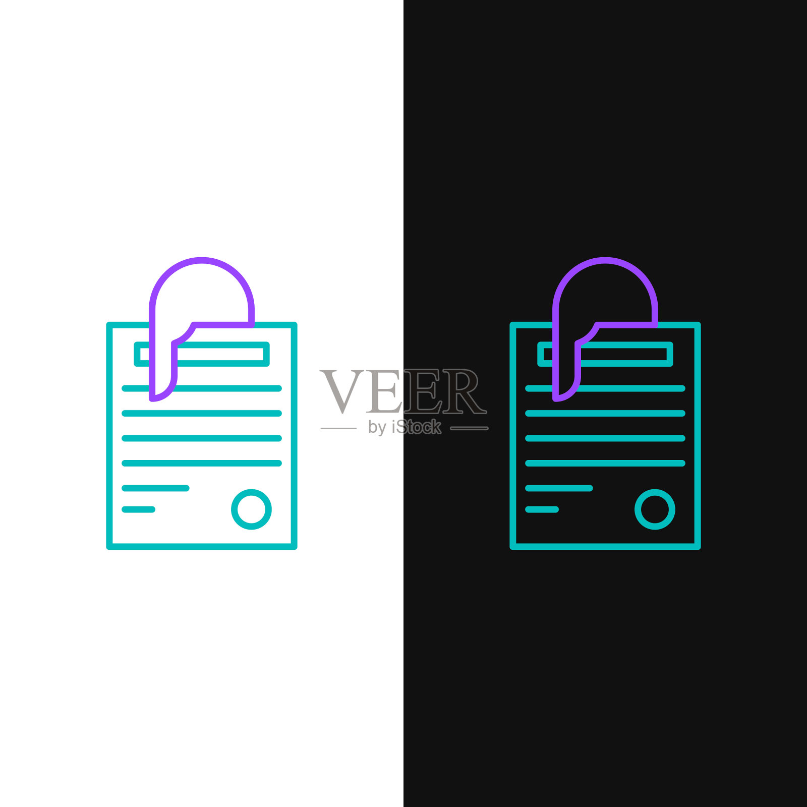 行文件文件和回形针图标隔离插画图片素材