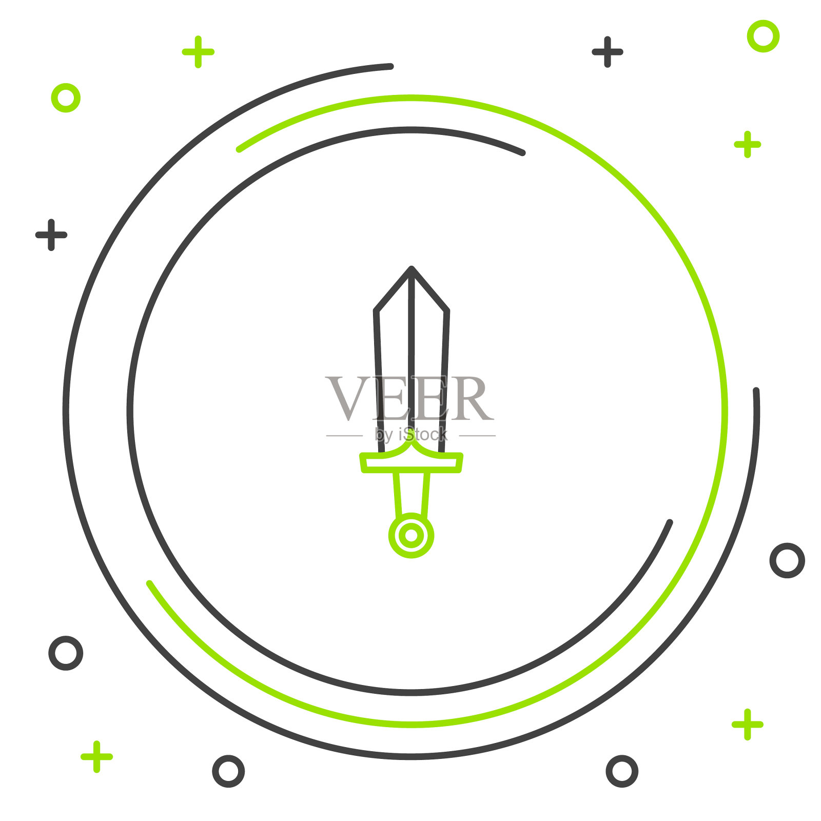 线剑游戏图标孤立在白色插画图片素材