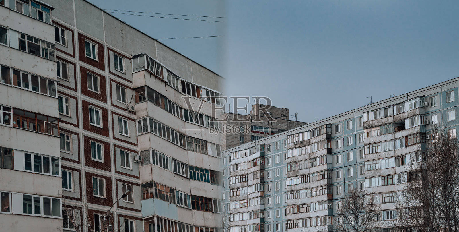苏联时代的建筑。旧的公寓照片摄影图片