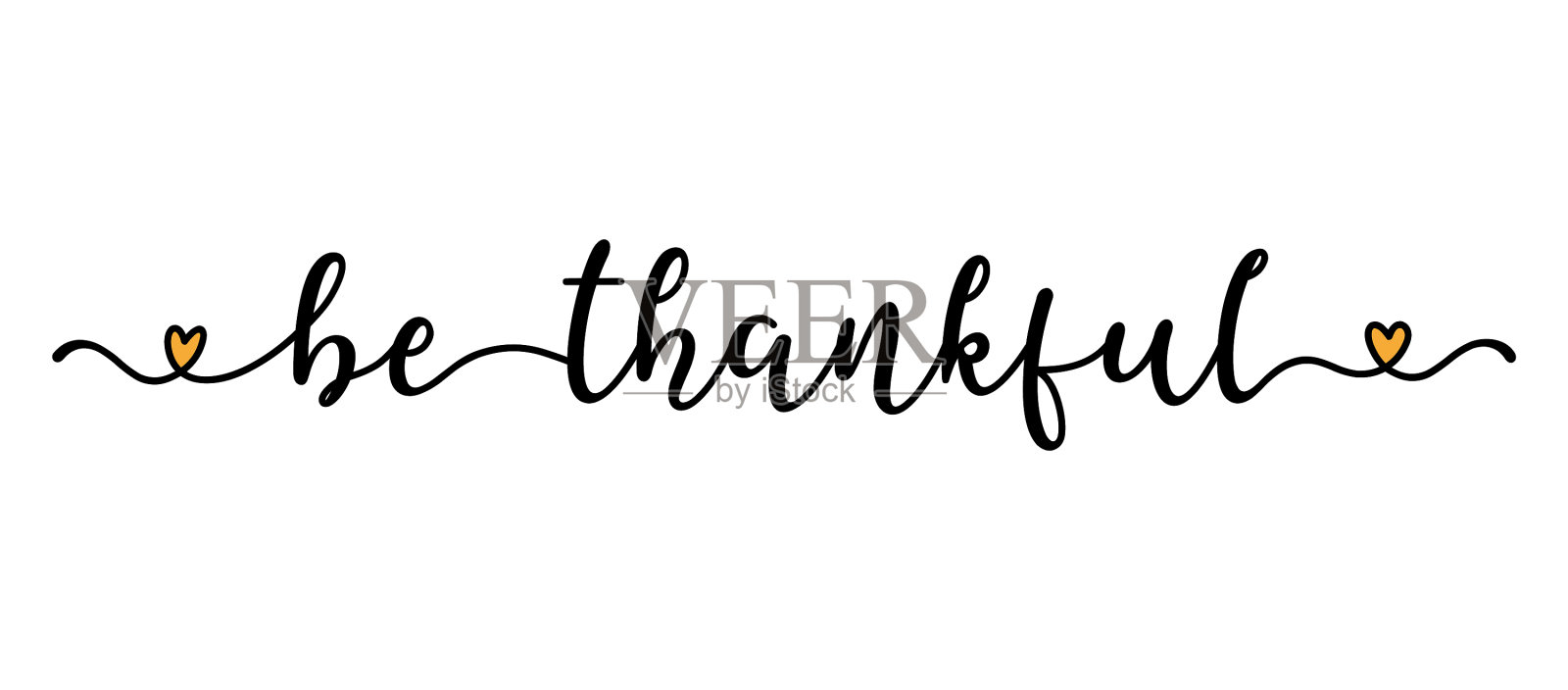 手画感恩格言作为横幅插画图片素材