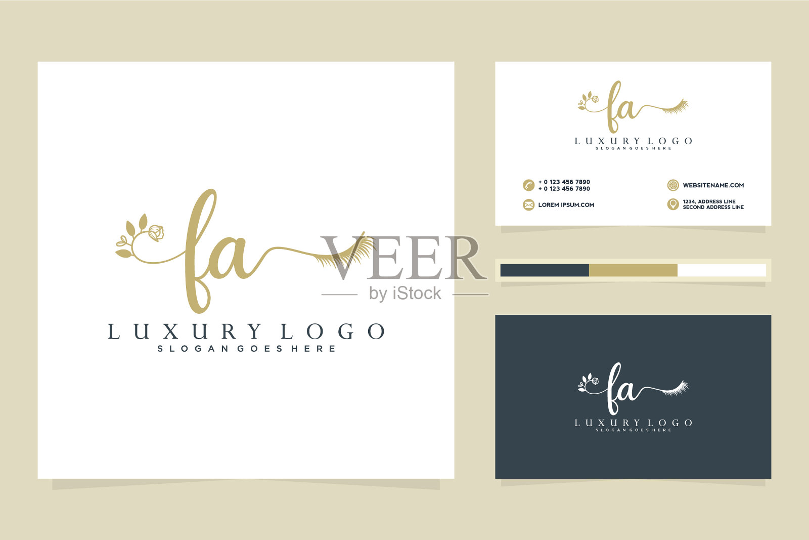 最初的fa女性标志系列和业务插画图片素材