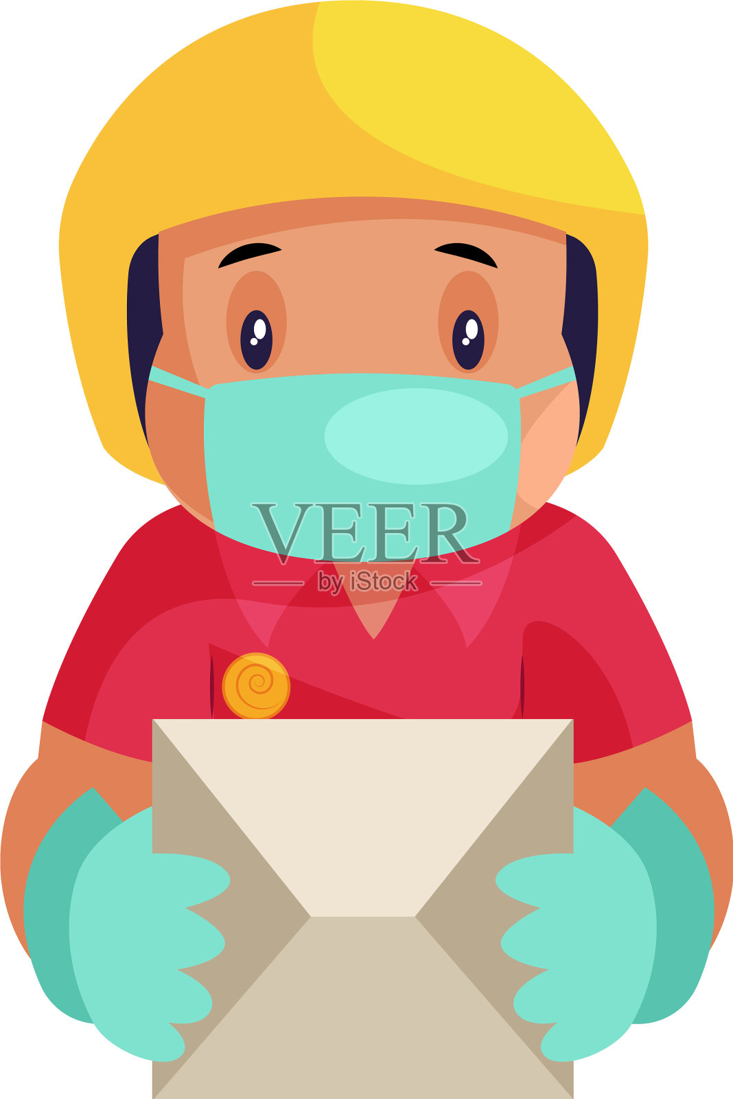 披萨外卖男孩设计元素图片