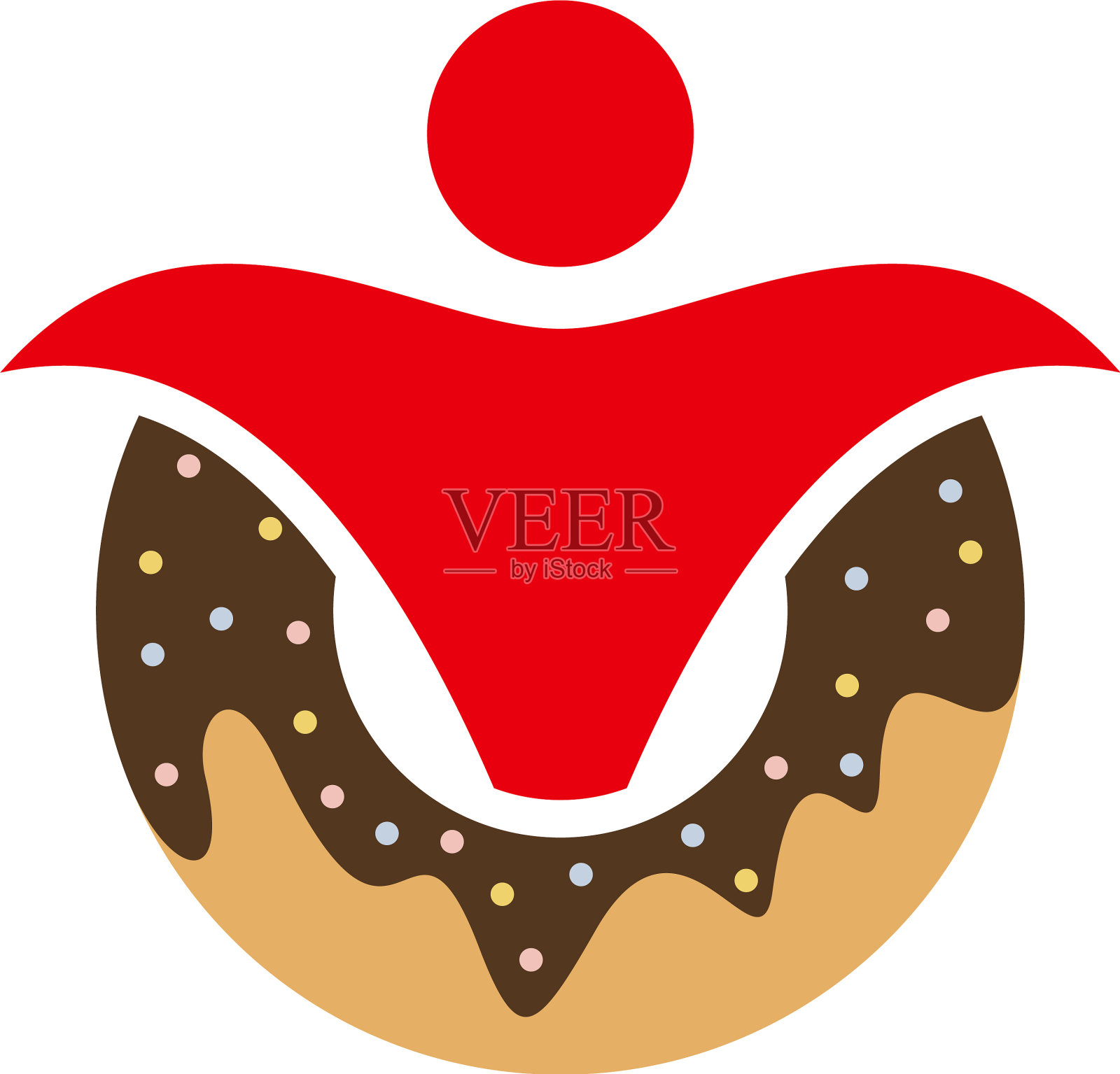 人甜甜圈标志设计模板面包房标志设计元素图片