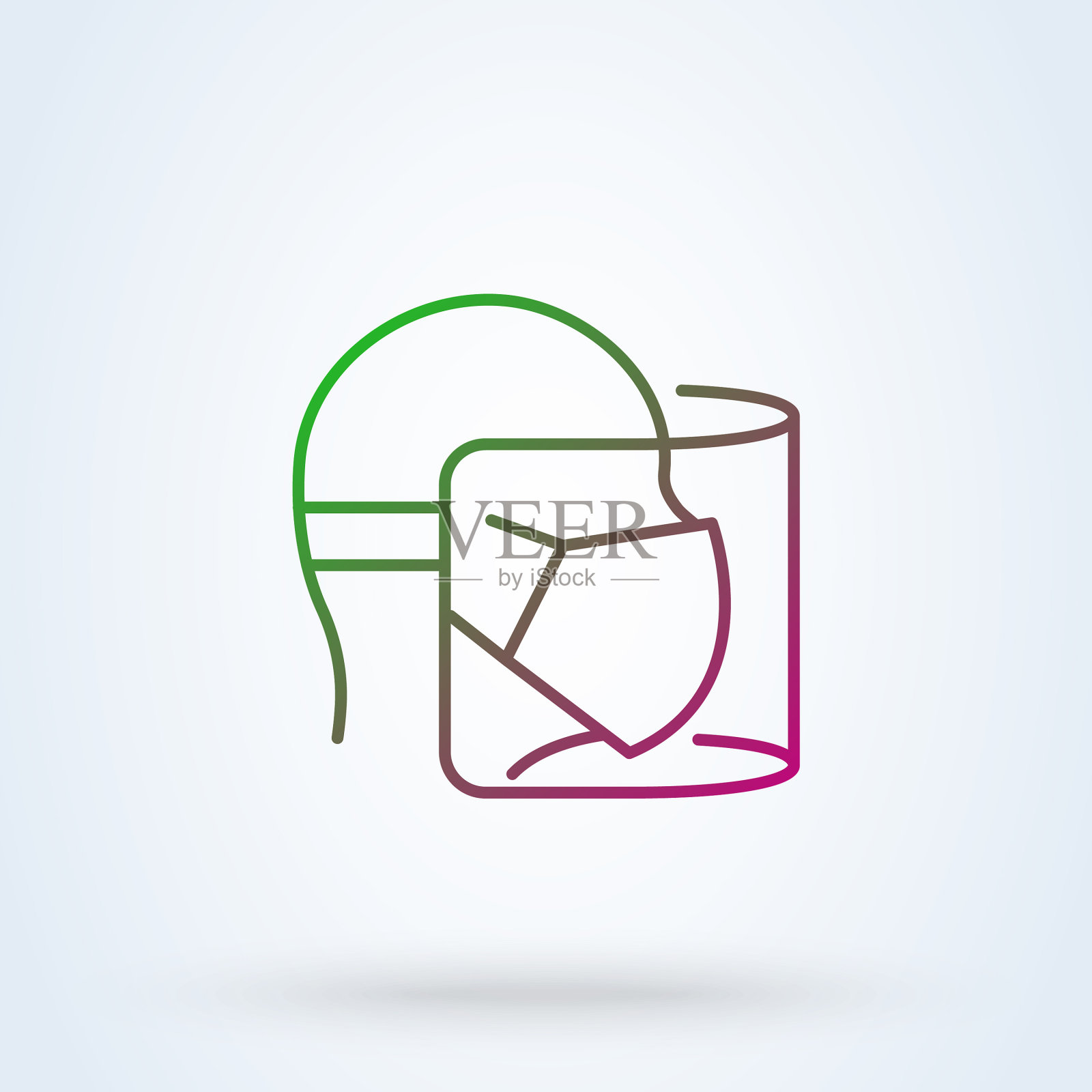 面罩薄标志线图标或标志插画图片素材