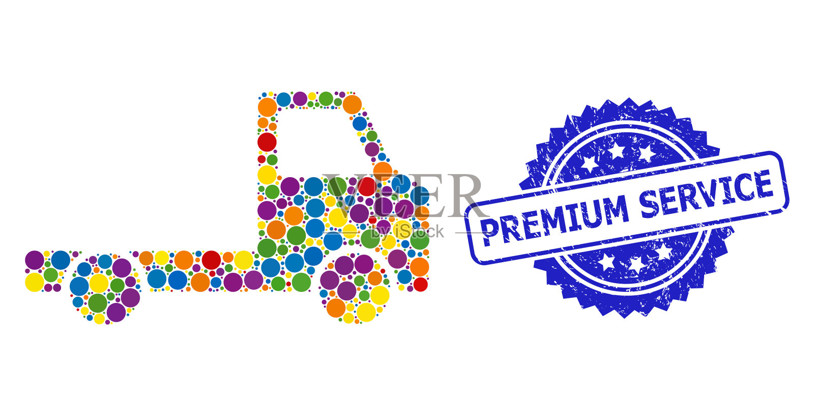 垃圾摇滚高级服务邮票和彩色马赛克设计元素图片