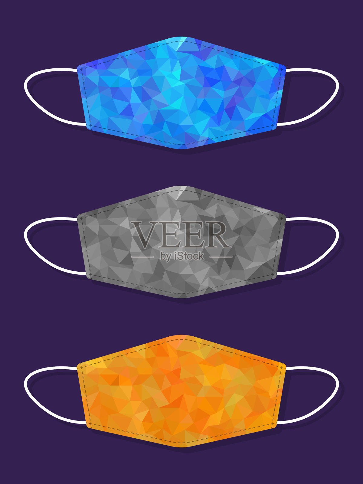 集设计可重复使用的口罩插画图片素材