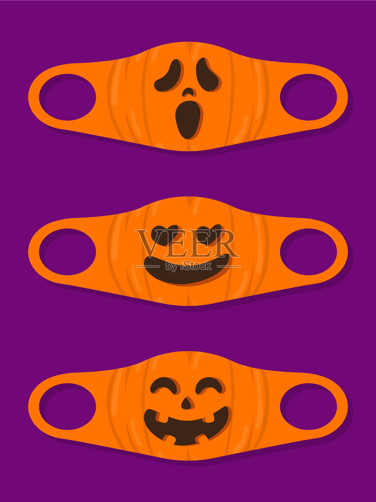 用万圣节南瓜设计面具插画图片素材