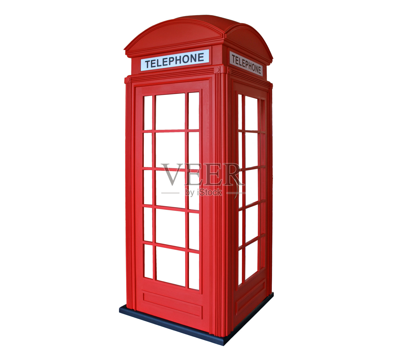 经典的英国伦敦红色电话亭，孤立在白色的。照片摄影图片