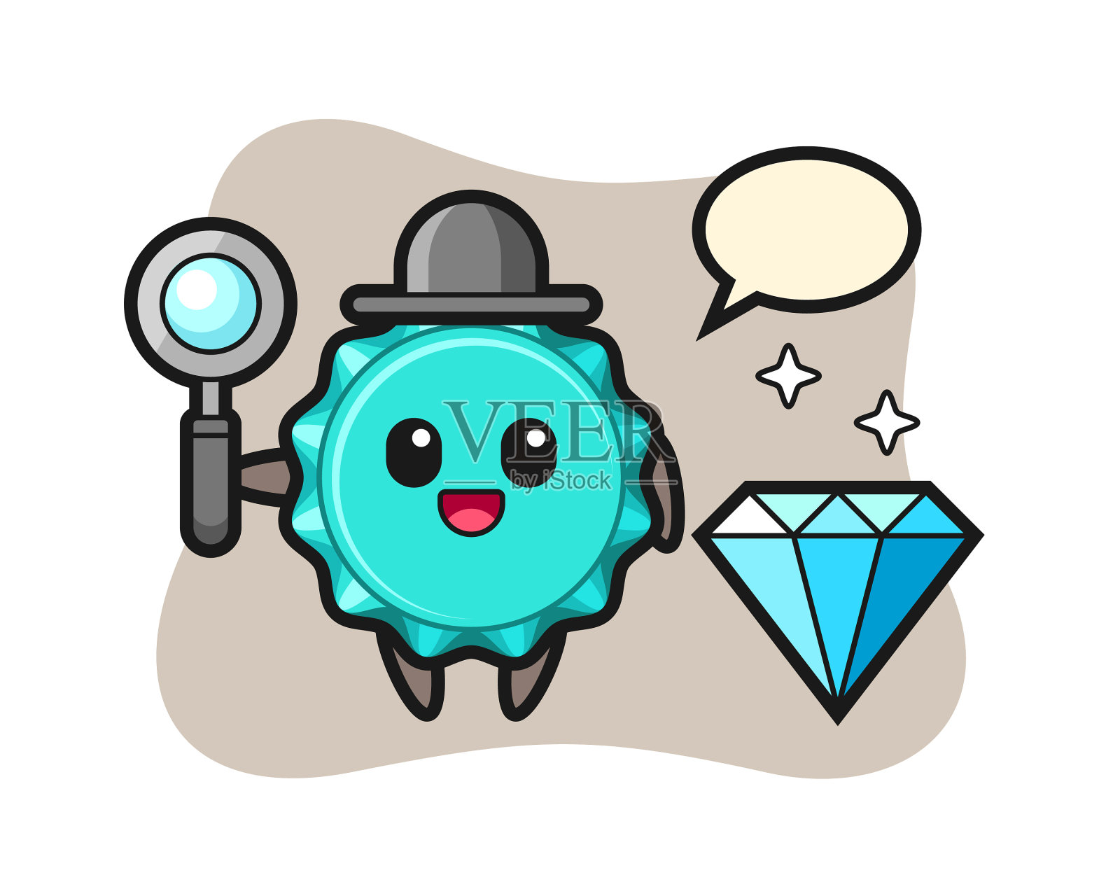 瓶盖上有菱形图案插画图片素材