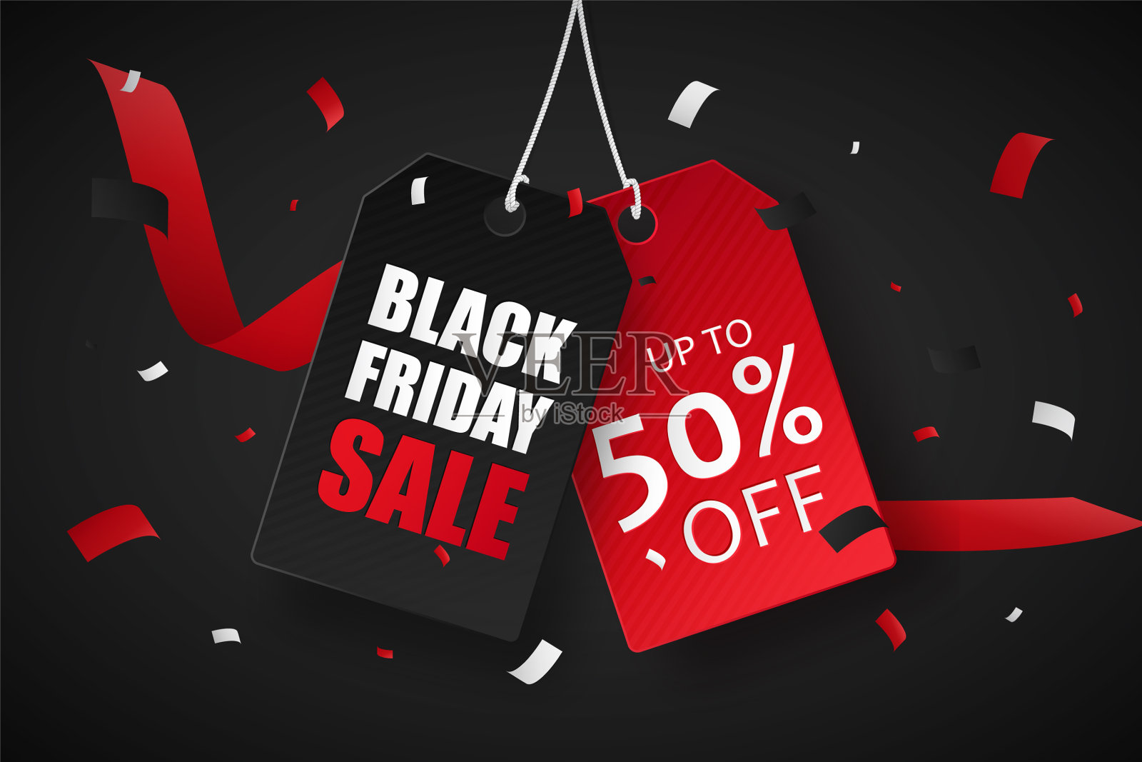 黑色星期五红黑特价50元设计模板素材