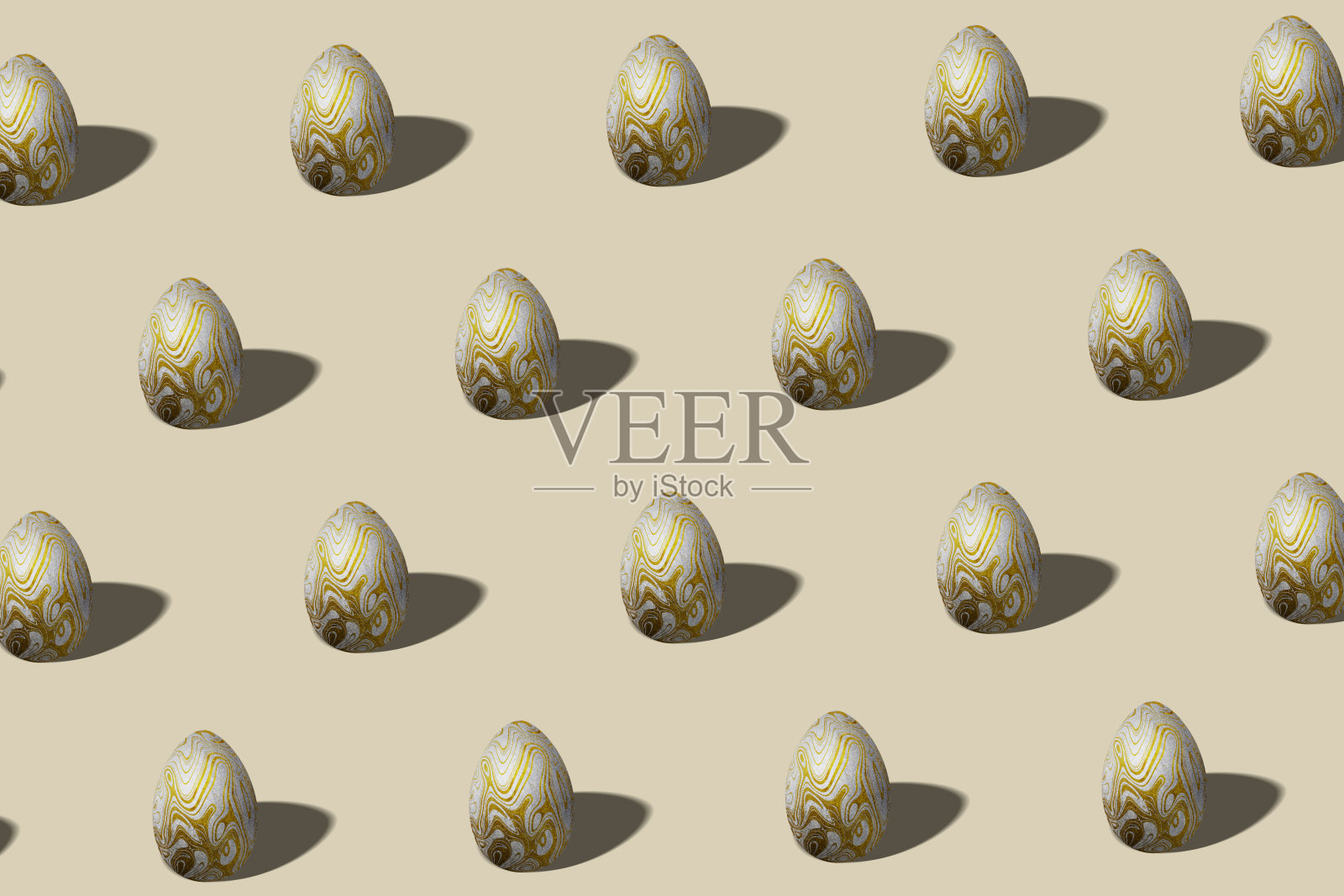 金和银漩涡豪华蛋，银和金插画图片素材