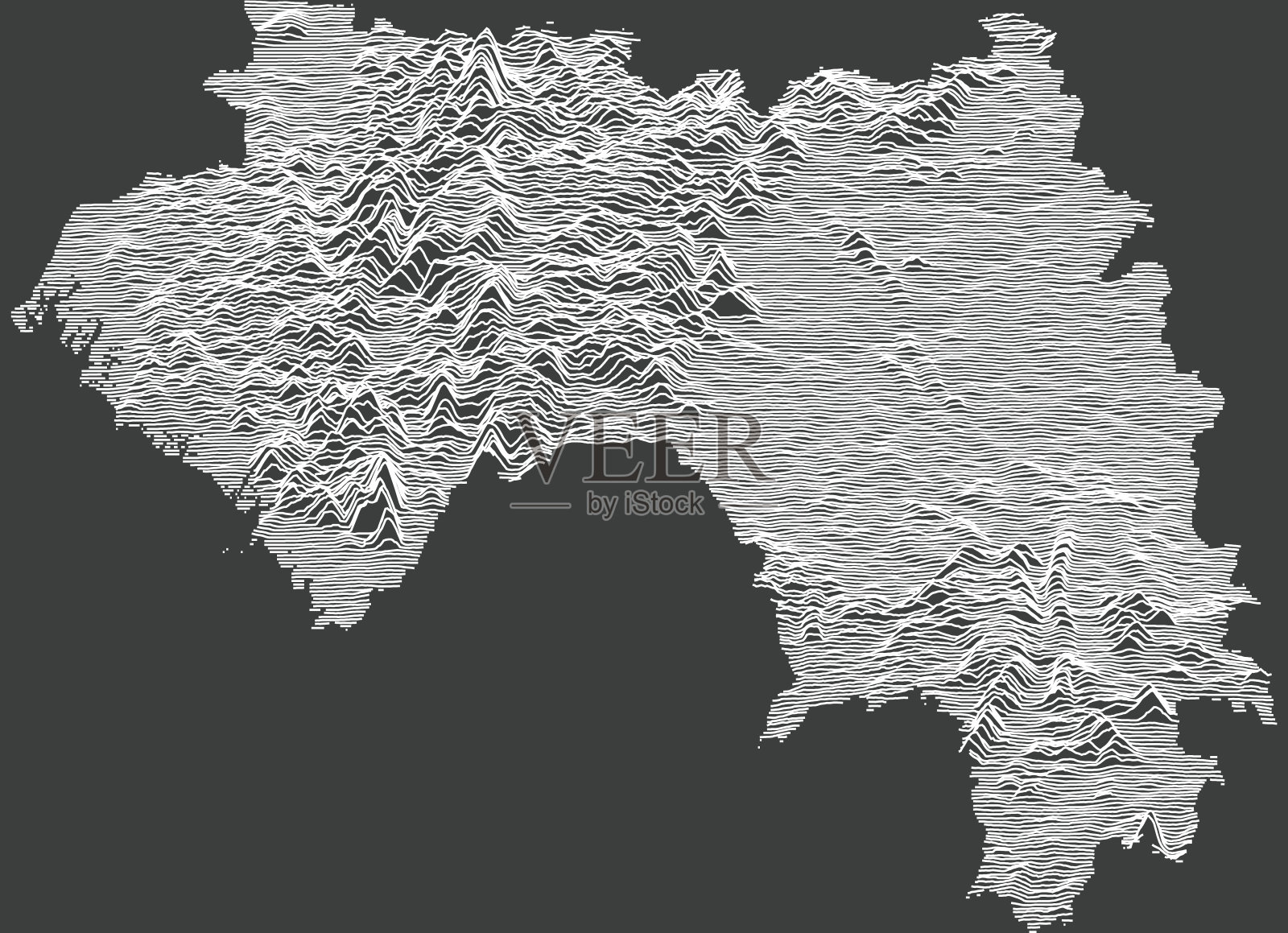 几内亚深色地形图插画图片素材