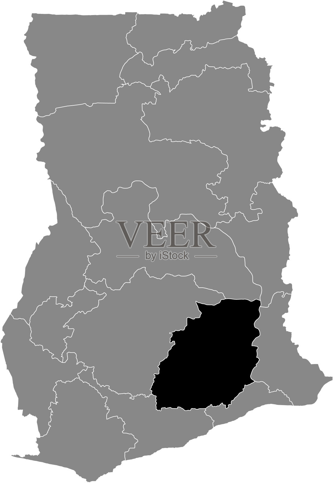 加纳东部地区的位置图插画图片素材