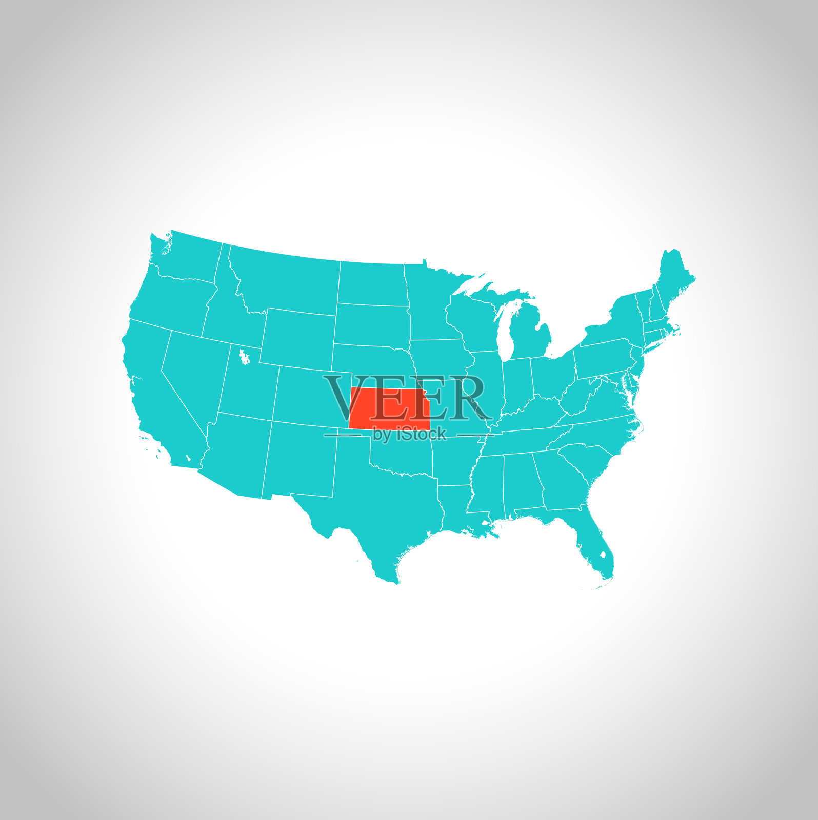 堪萨斯的地图插画图片素材