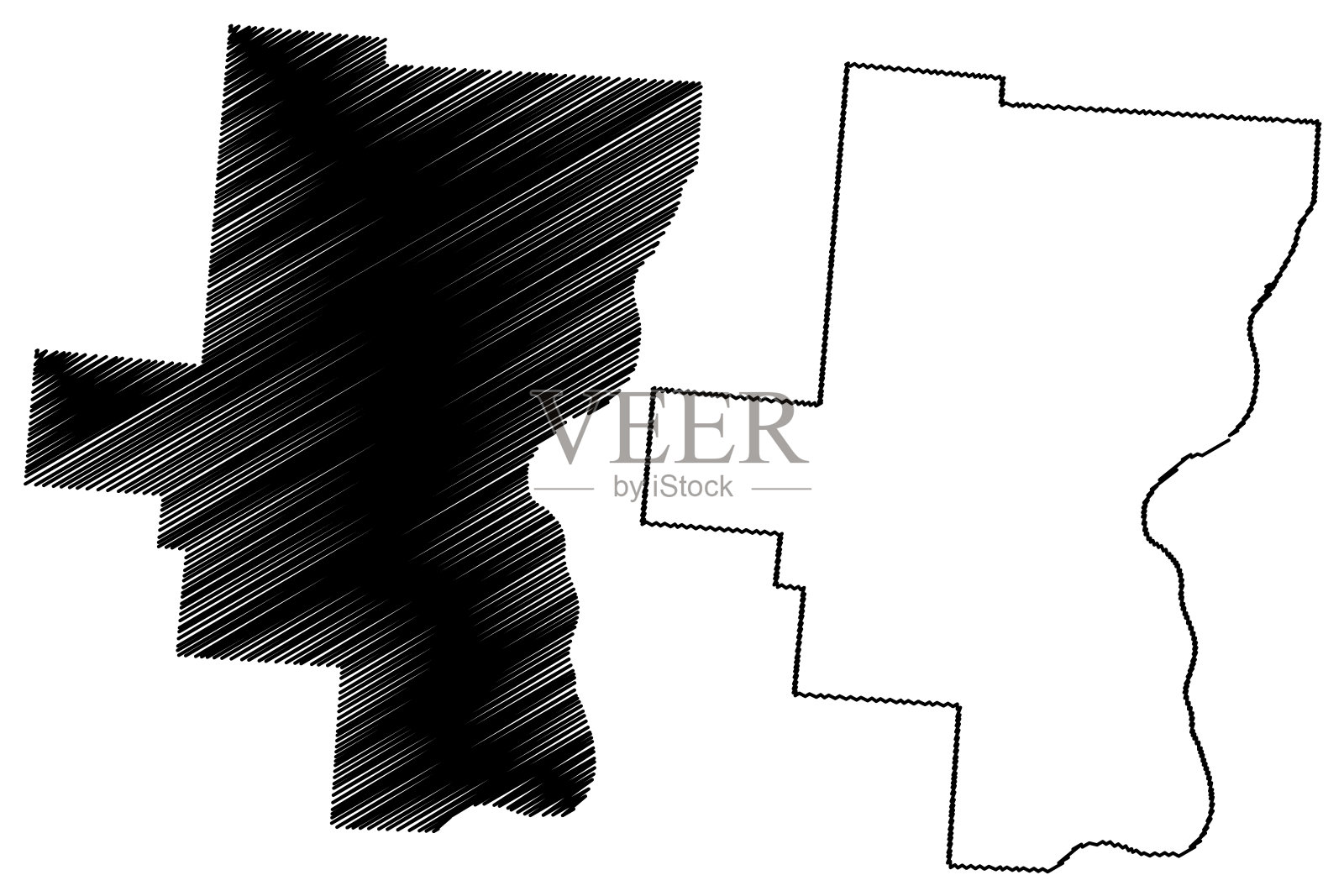 加利亚县，俄亥俄州(美国县，美国，美国，美国)地图矢量插图，涂鸦草图加利亚地图插画图片素材