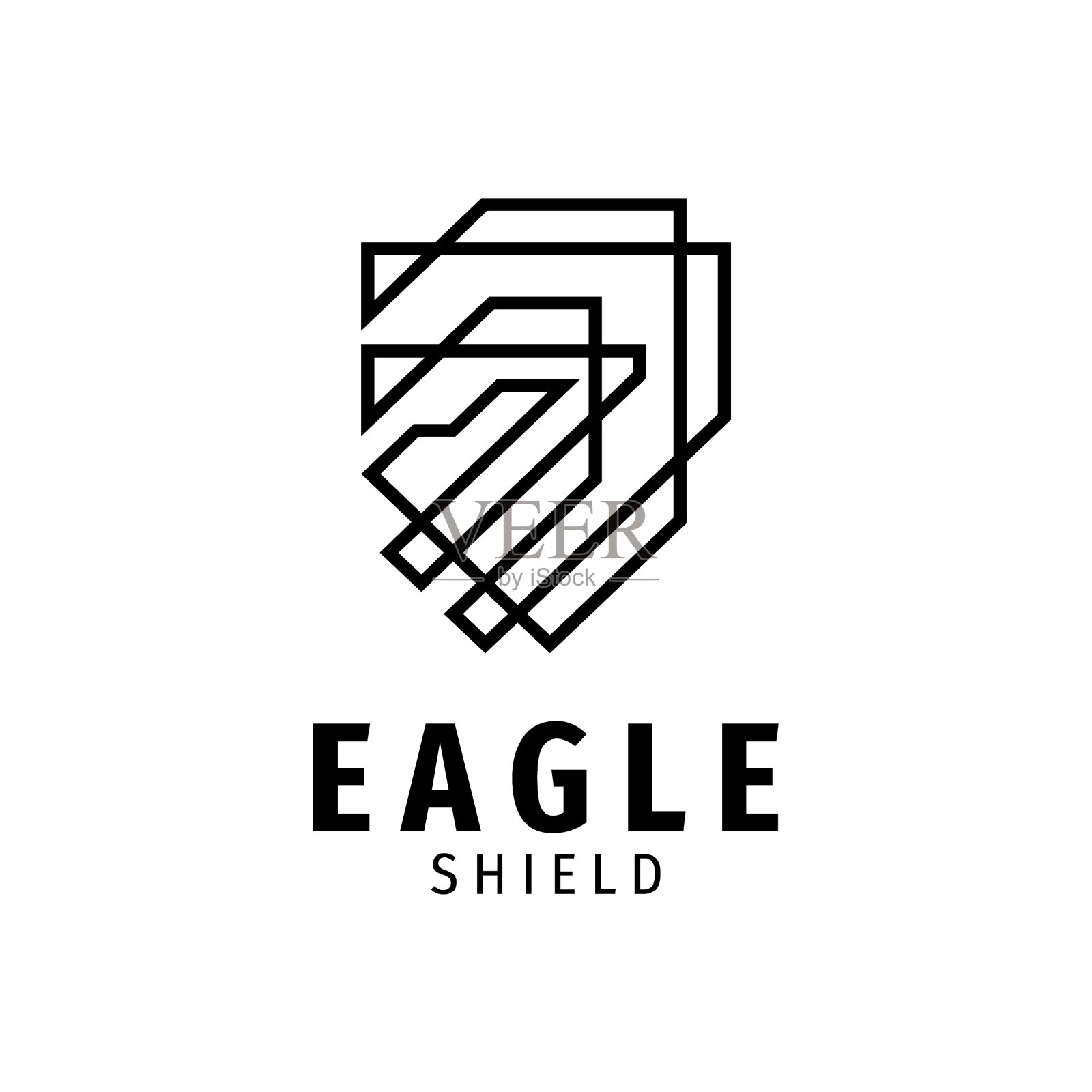 鹰盾标志模板插画图片素材