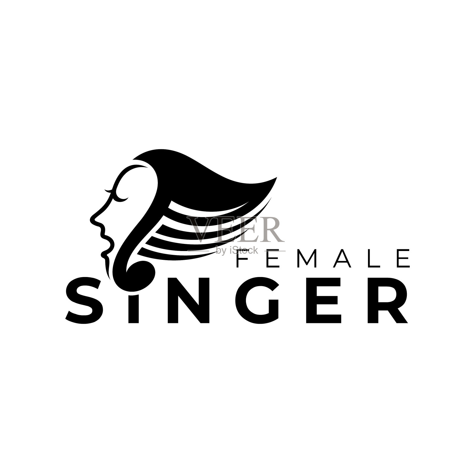 歌手音乐标志模板插画图片素材