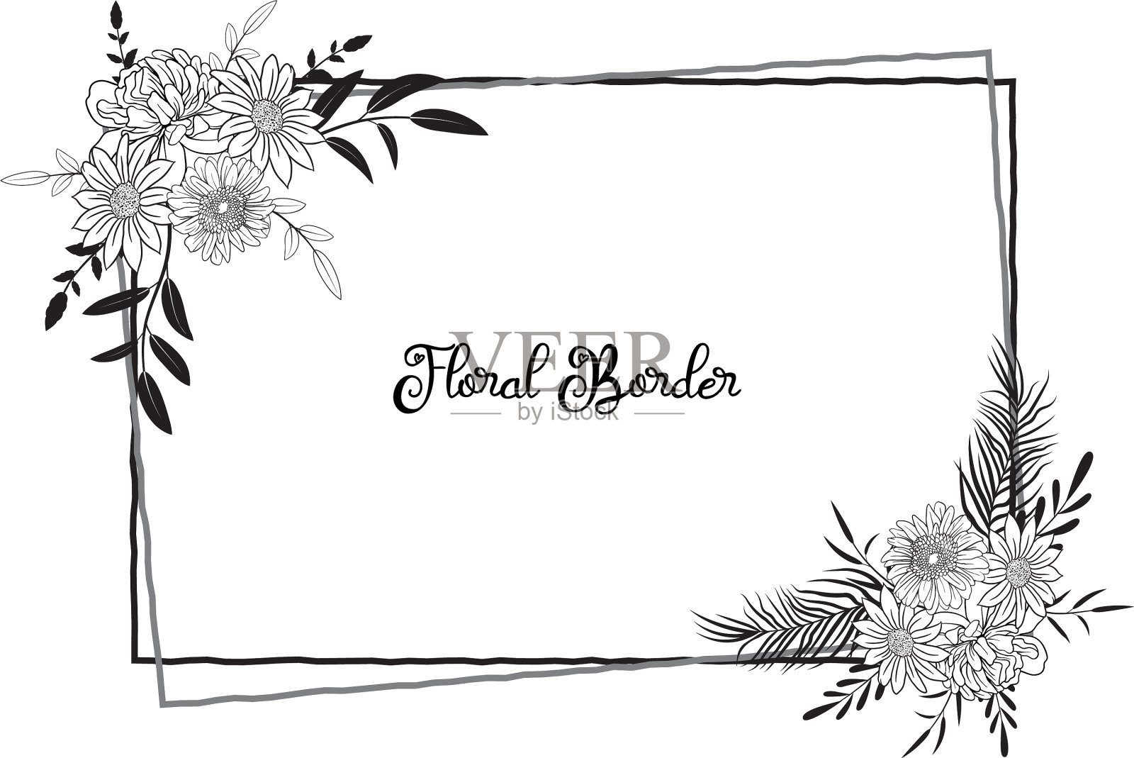 模板乡村婚礼请柬保存日期插画图片素材