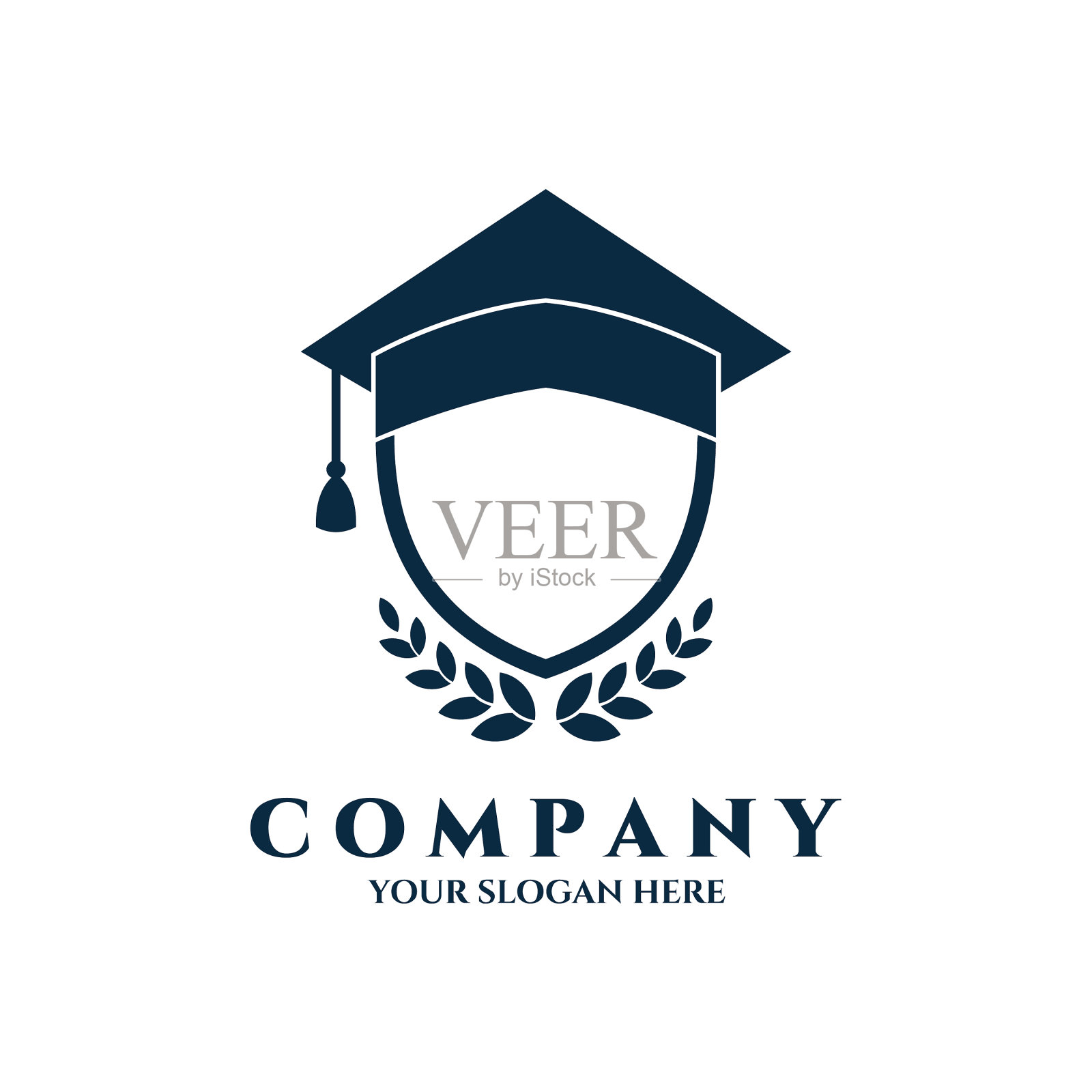 教育盾标志设计插画图片素材