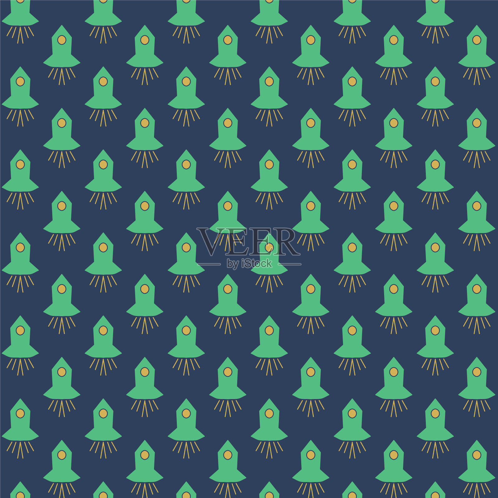 简单的宇宙飞船无缝模式插画图片素材