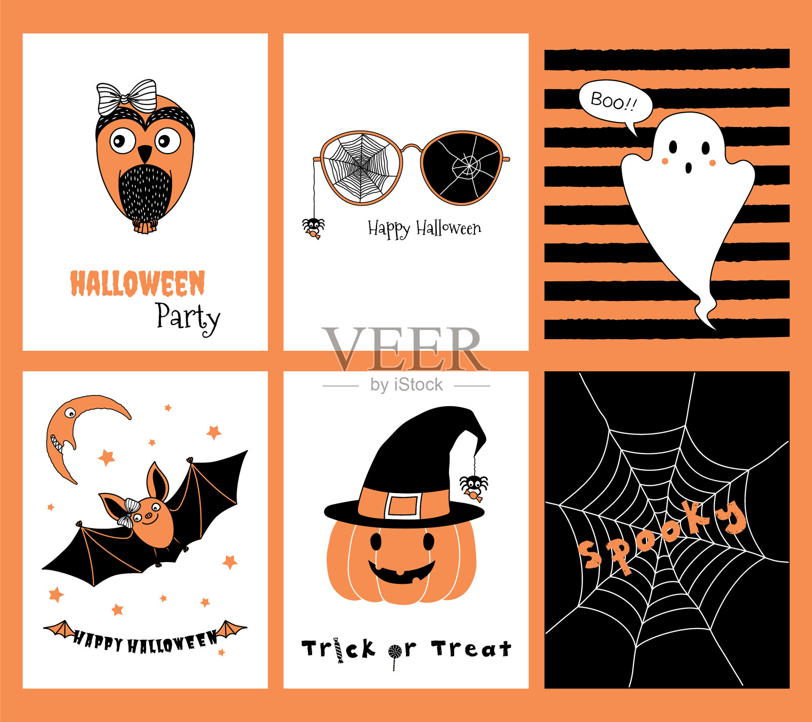 制作万圣节贺卡插画图片素材