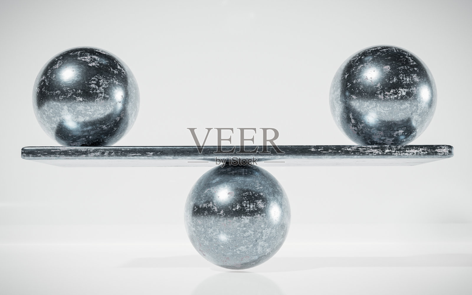 由铁球和金属底座制成的底座或讲台的背景。三维渲染照片摄影图片