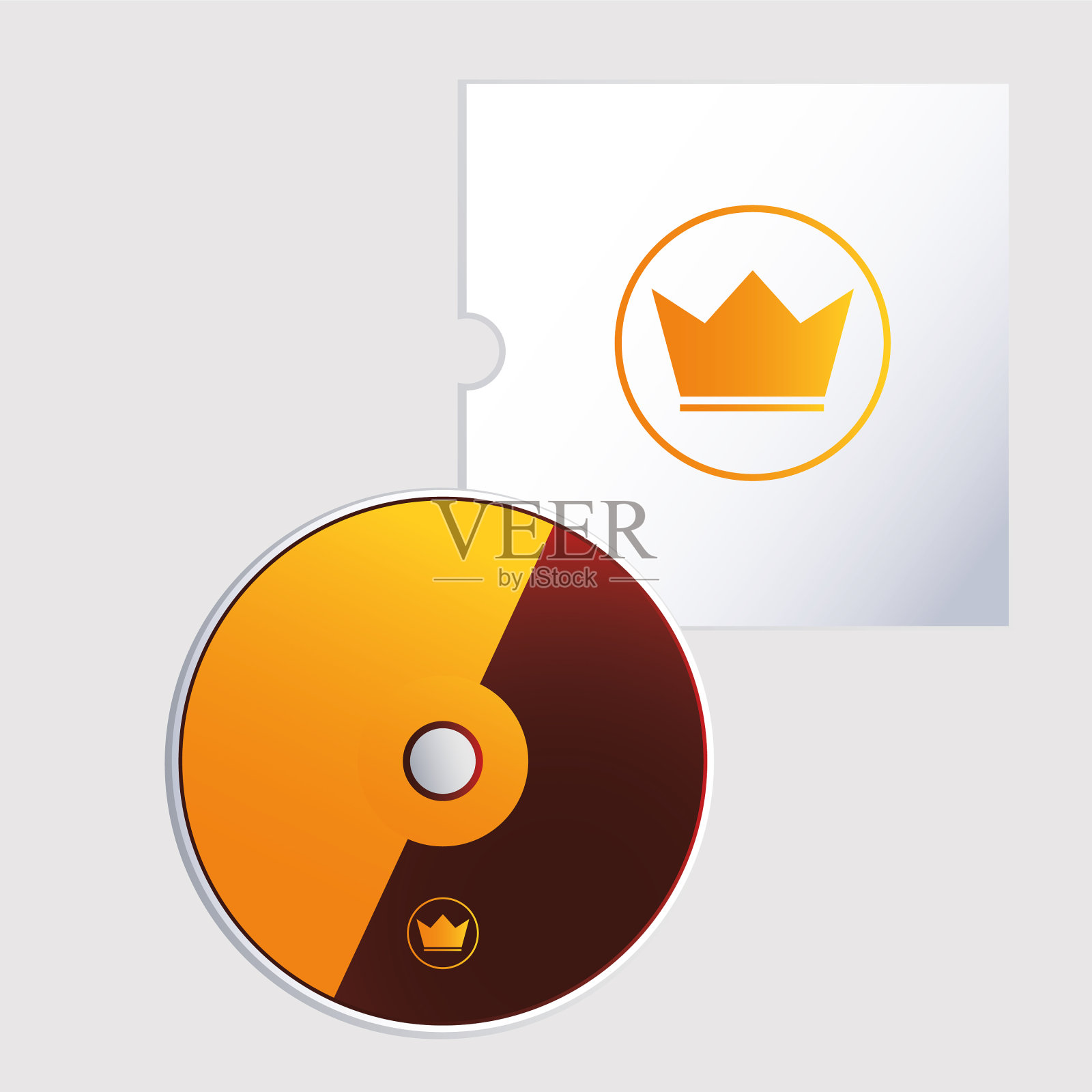 CD上的企业标识模板为白色插画图片素材