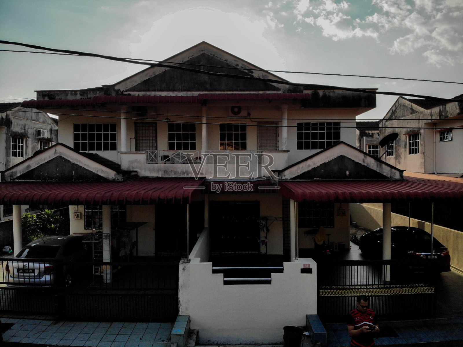 从上方俯瞰住宅区照片摄影图片