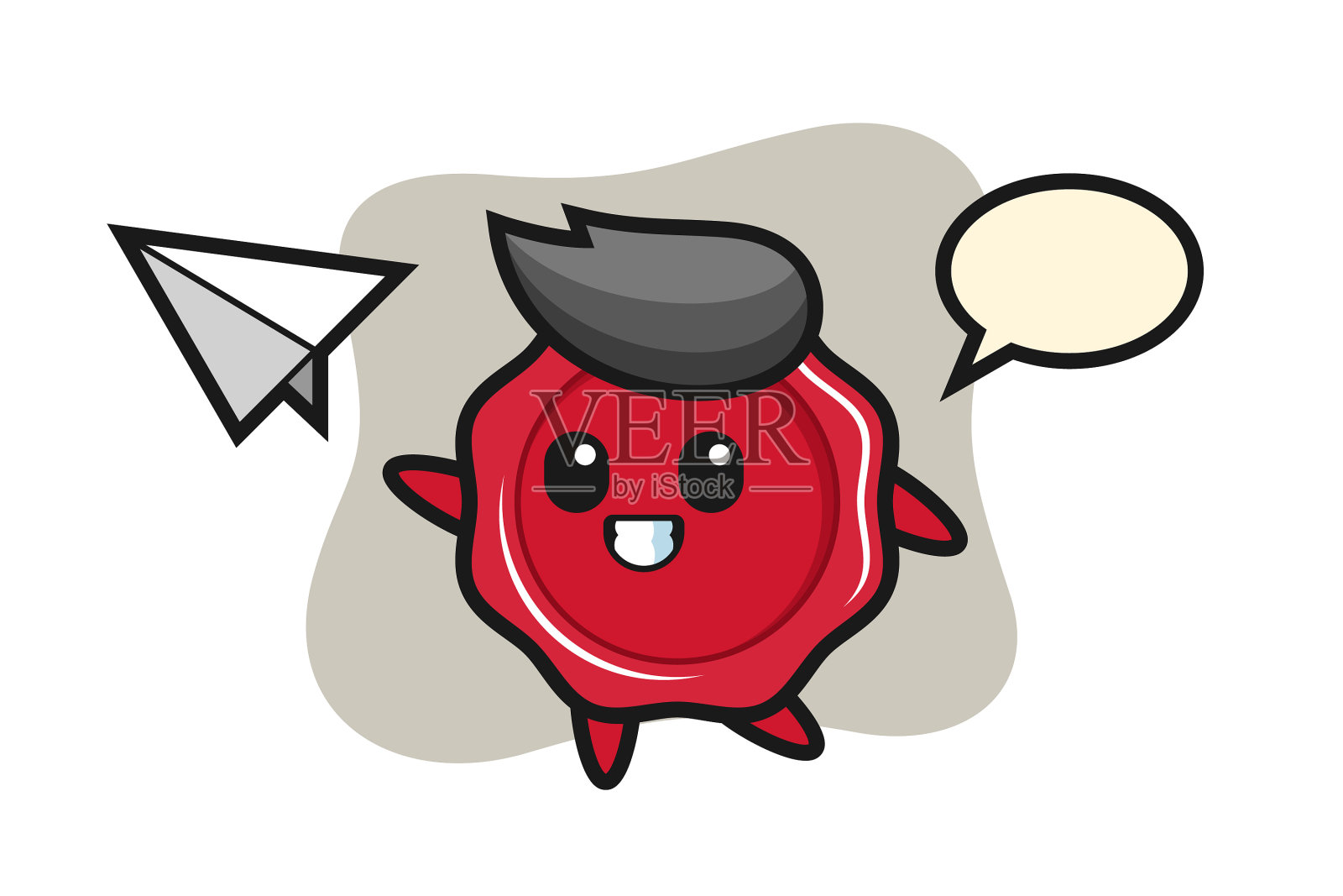 封蜡卡通人物扔纸插画图片素材