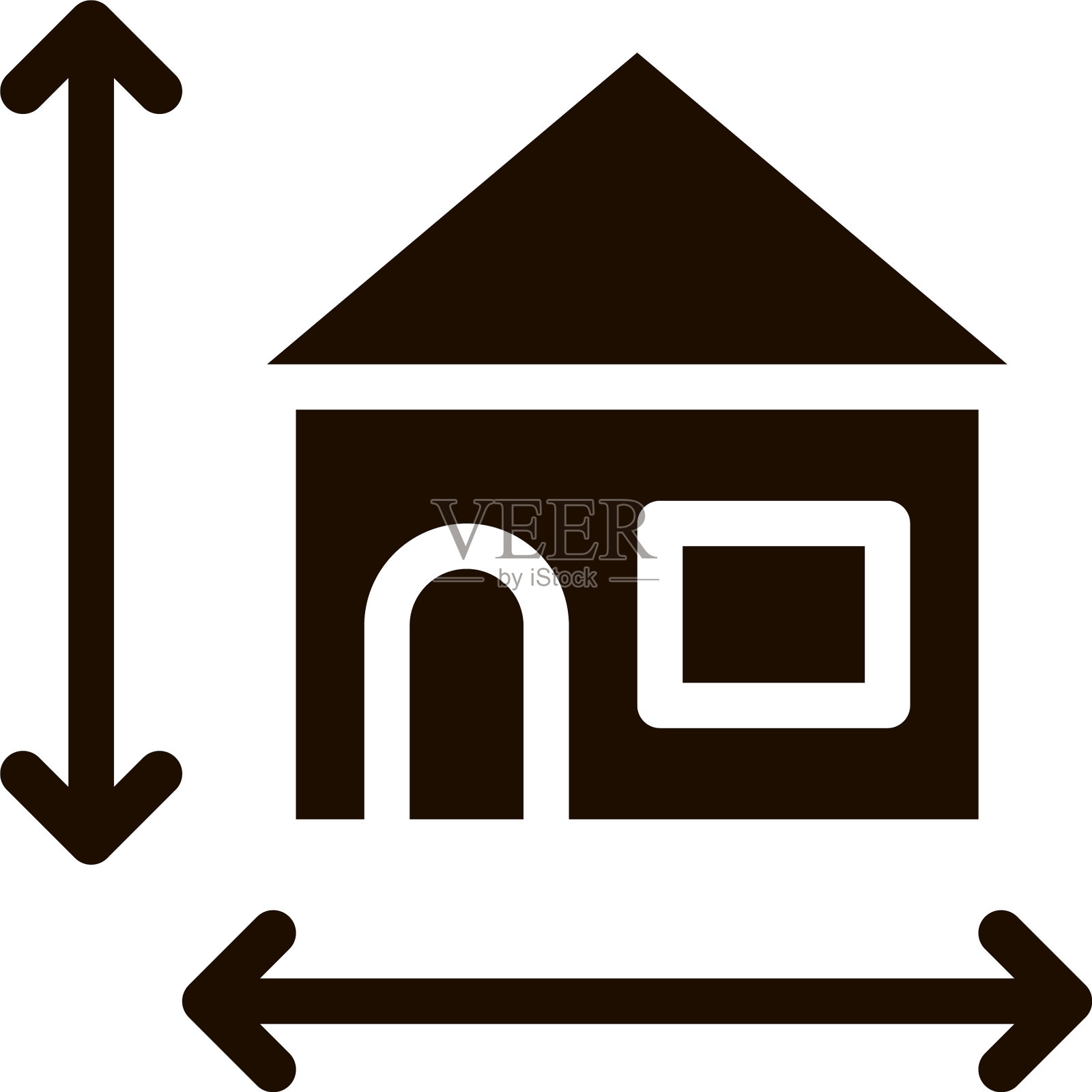 房子大小的高度和宽度图标图标素材